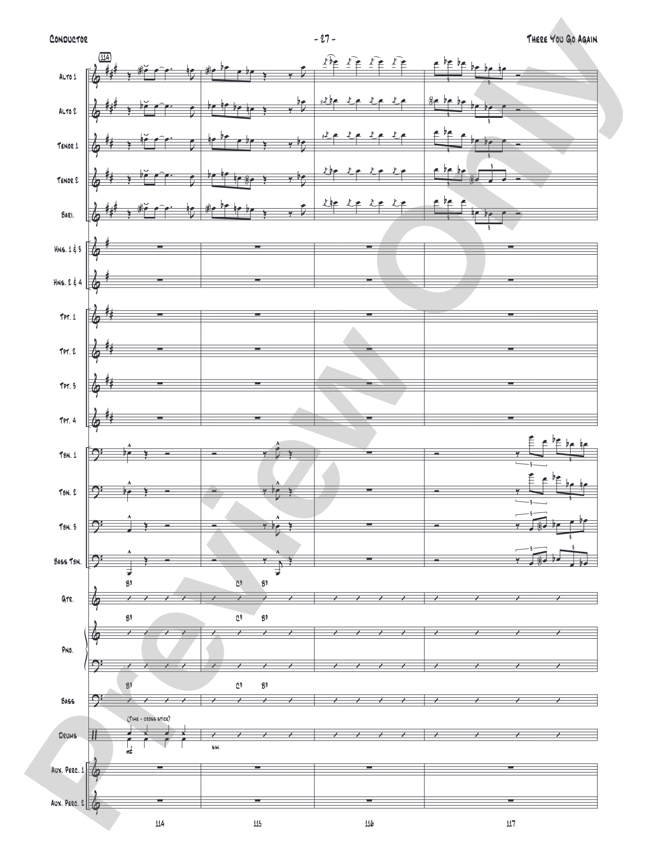 There You Go Again: Jazz Ensemble Conductor Score & Parts