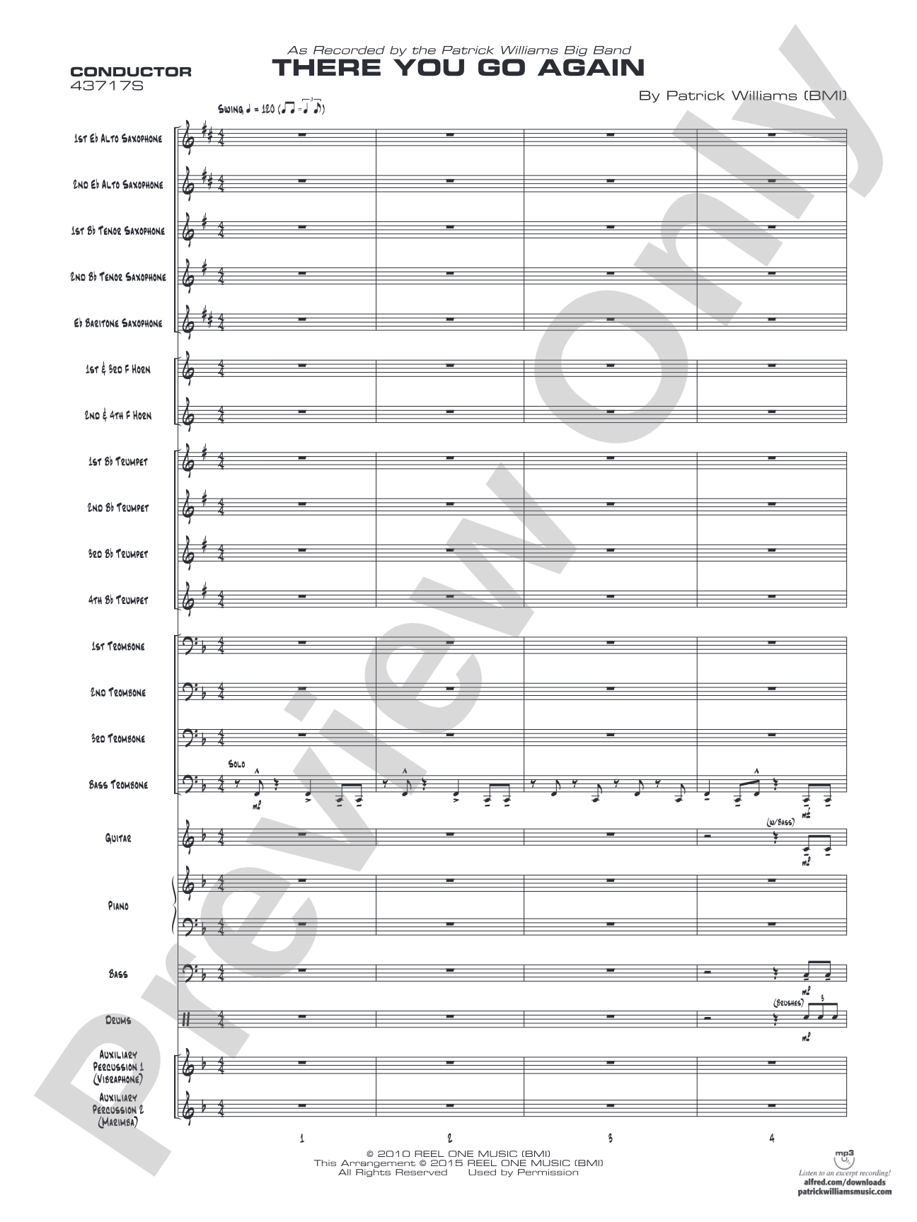 There You Go Again: Jazz Ensemble Conductor Score & Parts