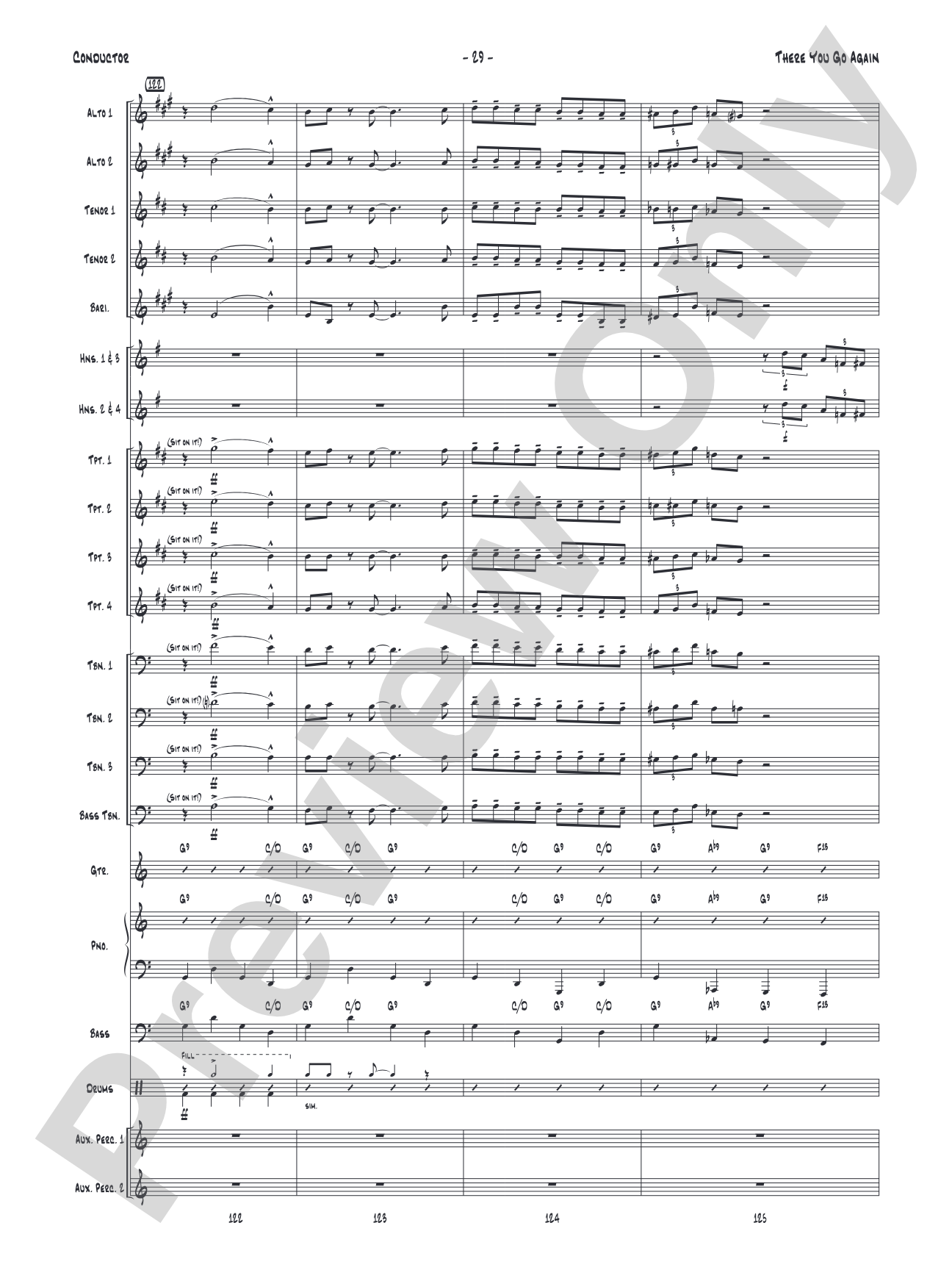 There You Go Again: Jazz Ensemble Conductor Score & Parts
