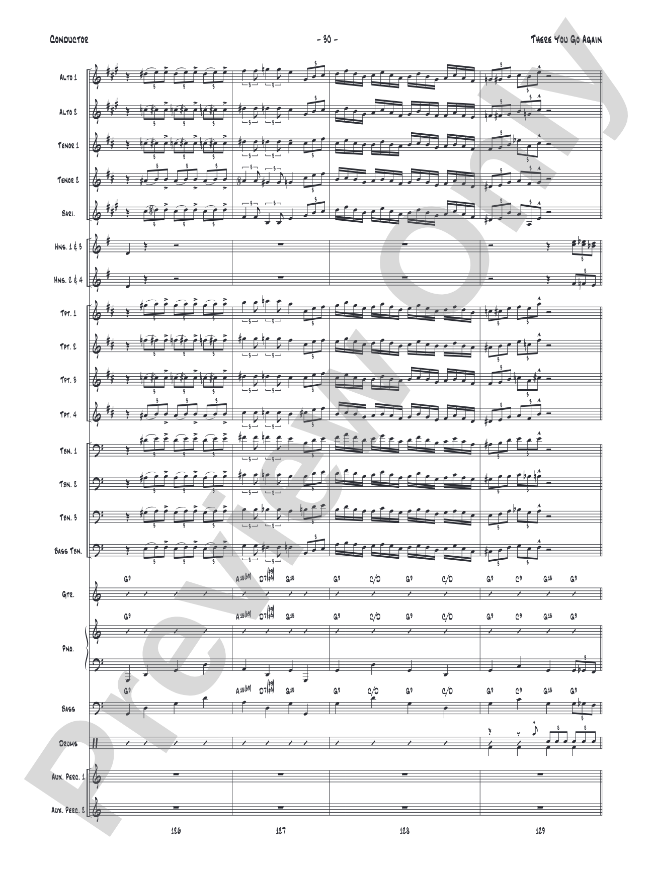 There You Go Again: Jazz Ensemble Conductor Score & Parts