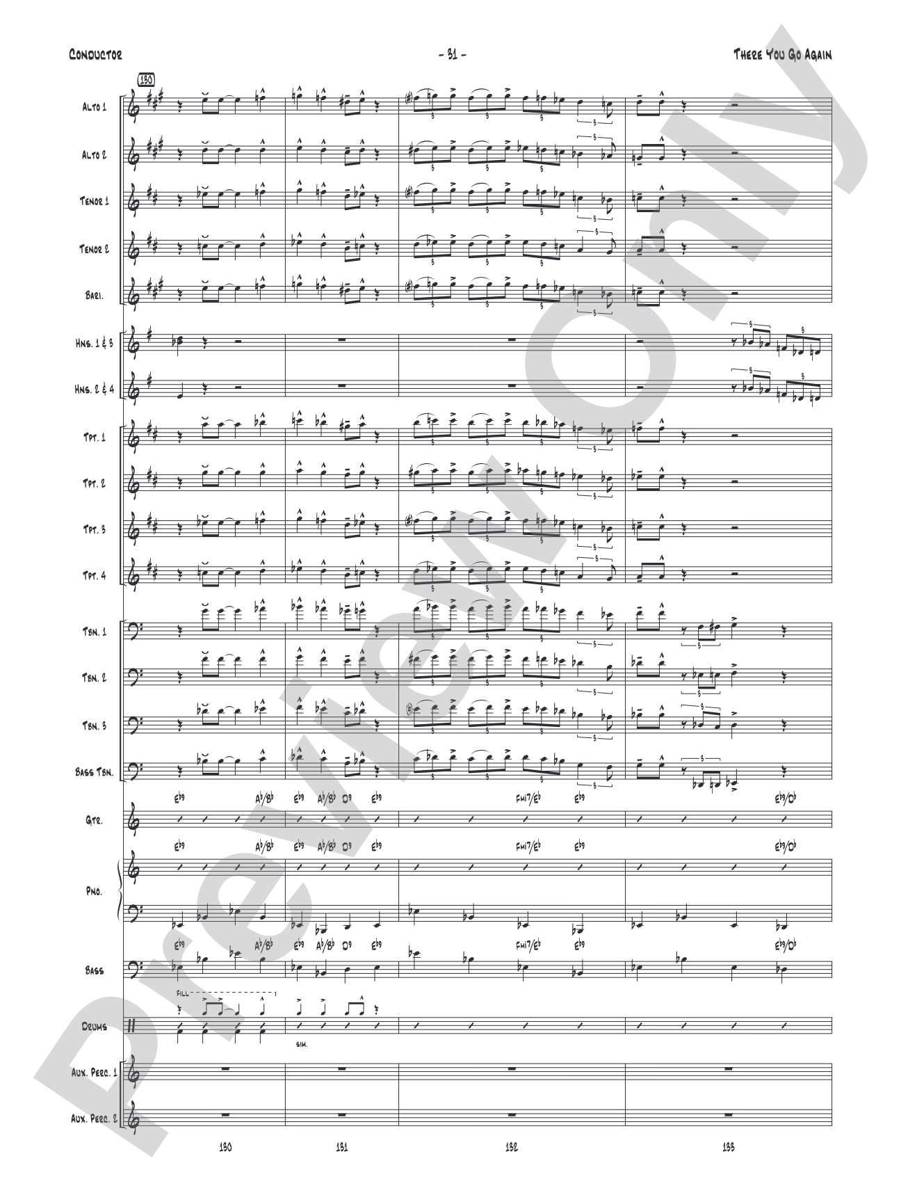 There You Go Again: Jazz Ensemble Conductor Score & Parts