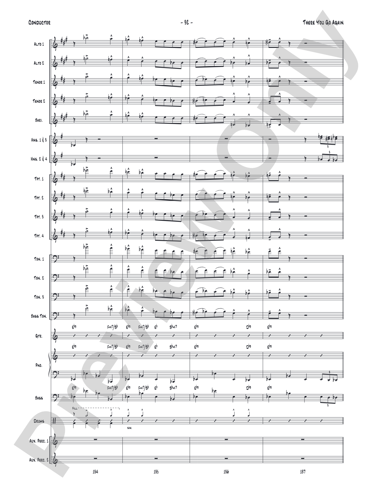 There You Go Again: Jazz Ensemble Conductor Score & Parts