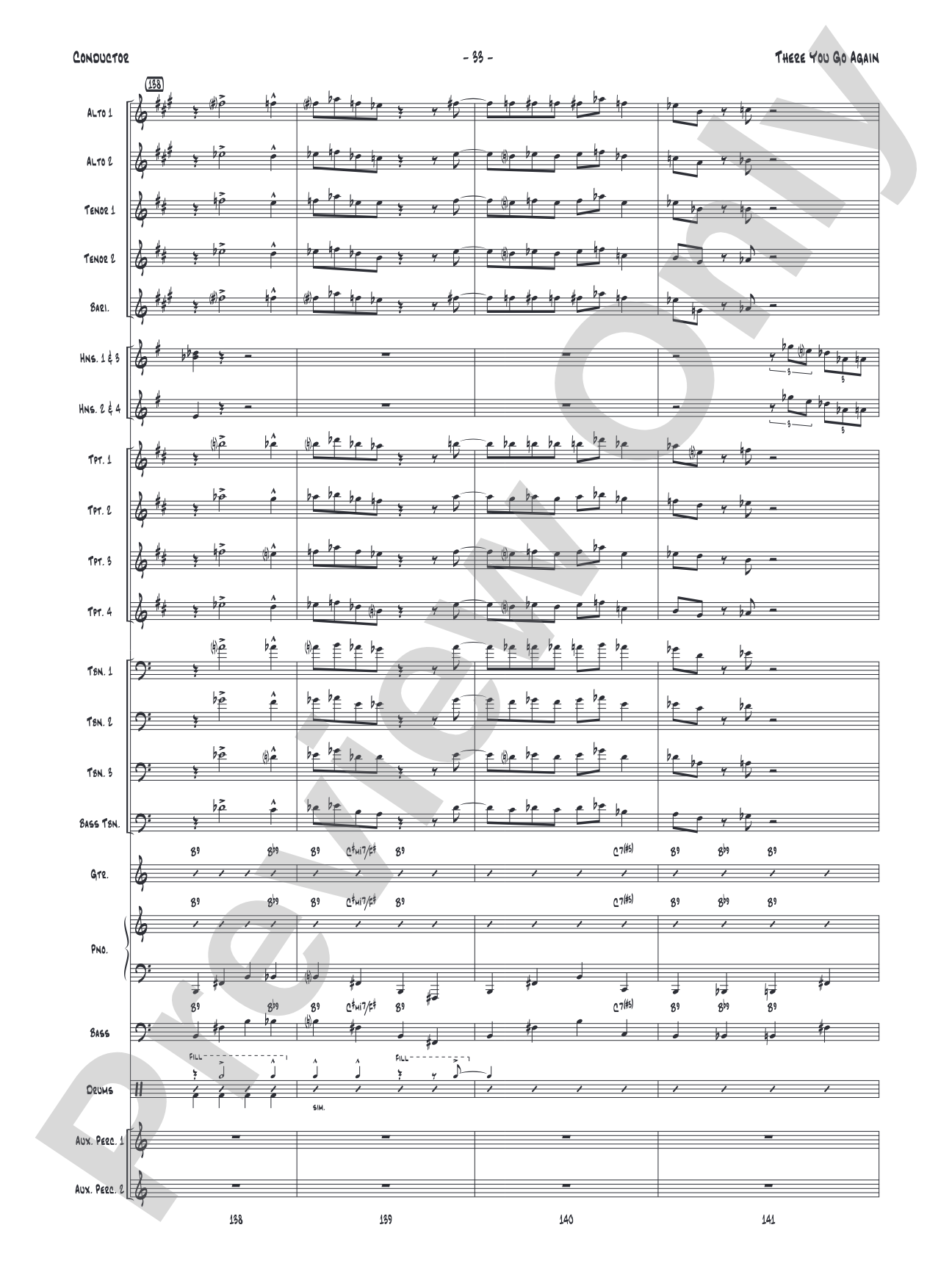 There You Go Again: Jazz Ensemble Conductor Score & Parts