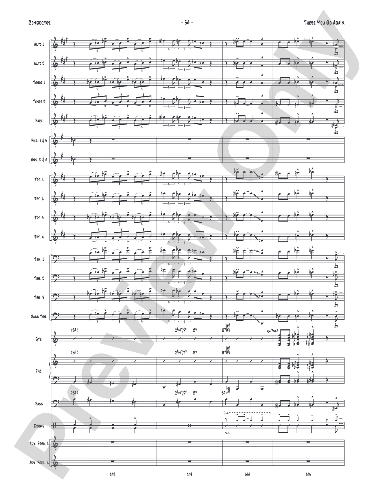 There You Go Again: Jazz Ensemble Conductor Score & Parts