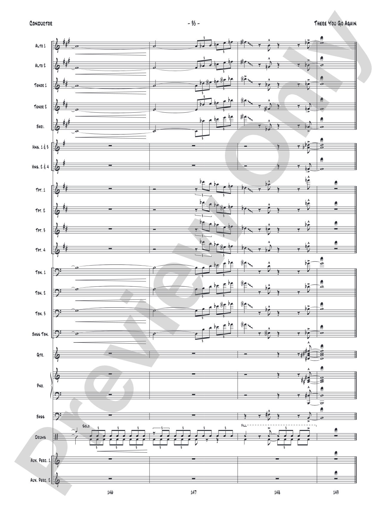 There You Go Again: Jazz Ensemble Conductor Score & Parts
