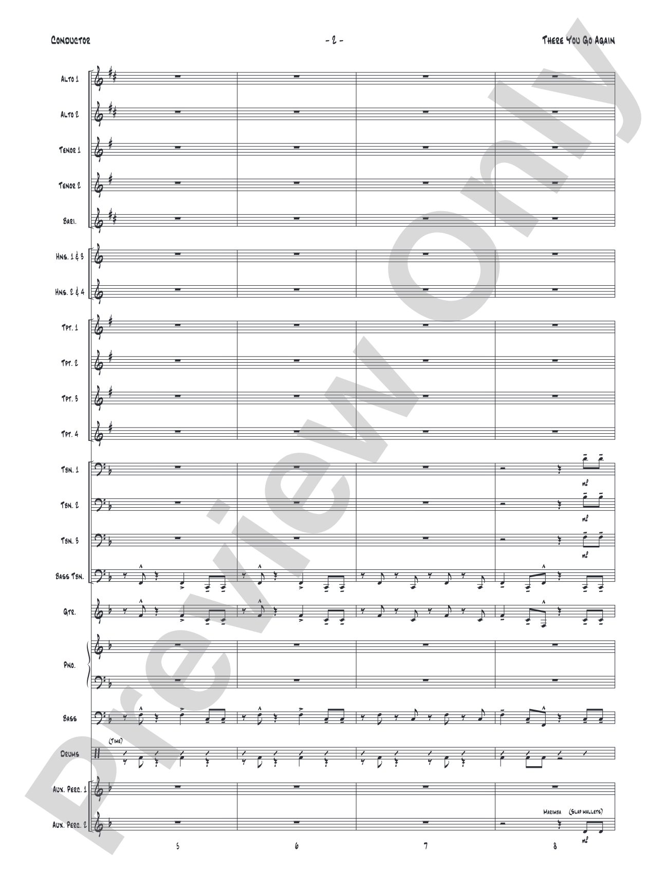 There You Go Again: Jazz Ensemble Conductor Score & Parts