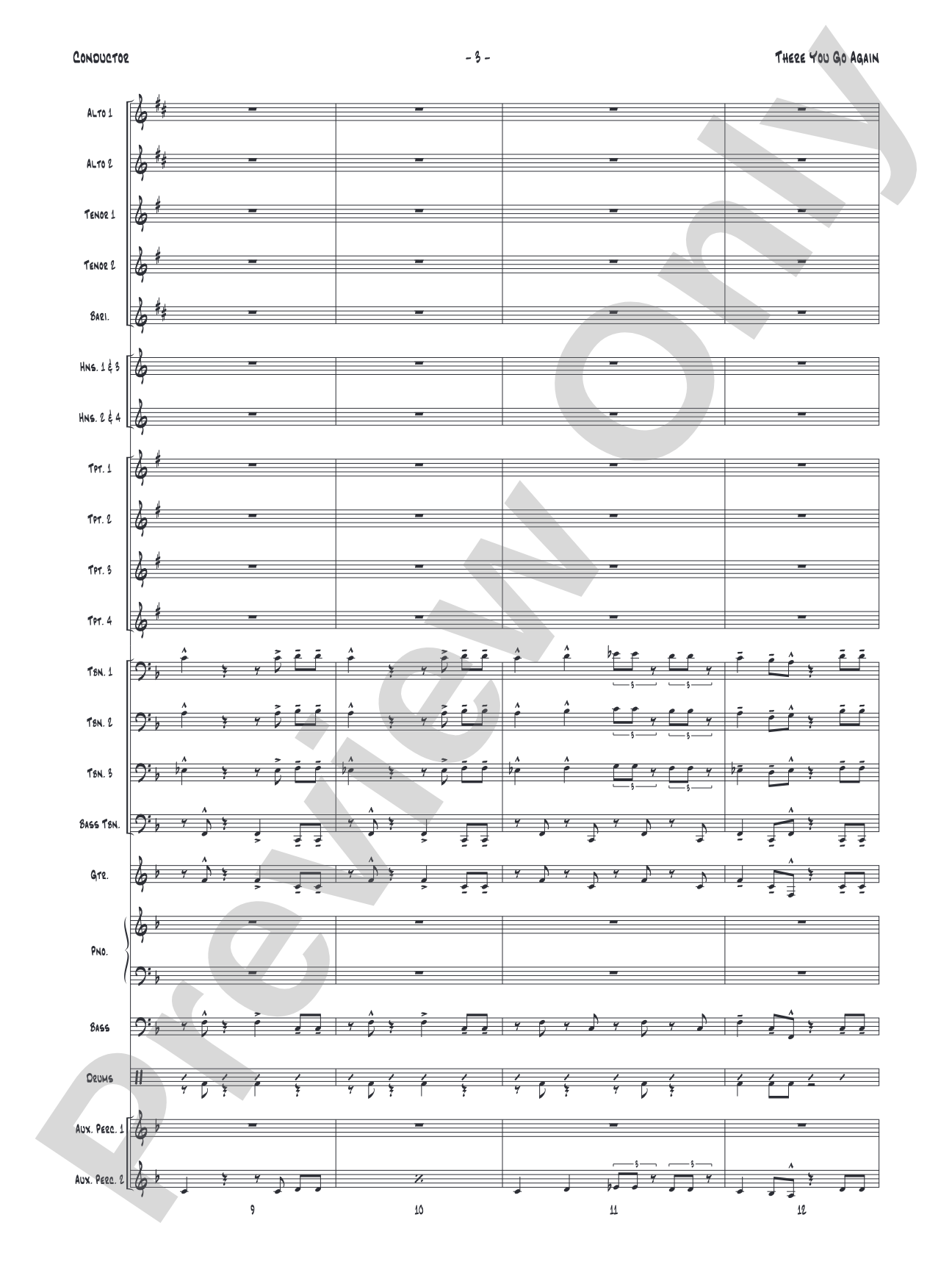 There You Go Again: Jazz Ensemble Conductor Score & Parts