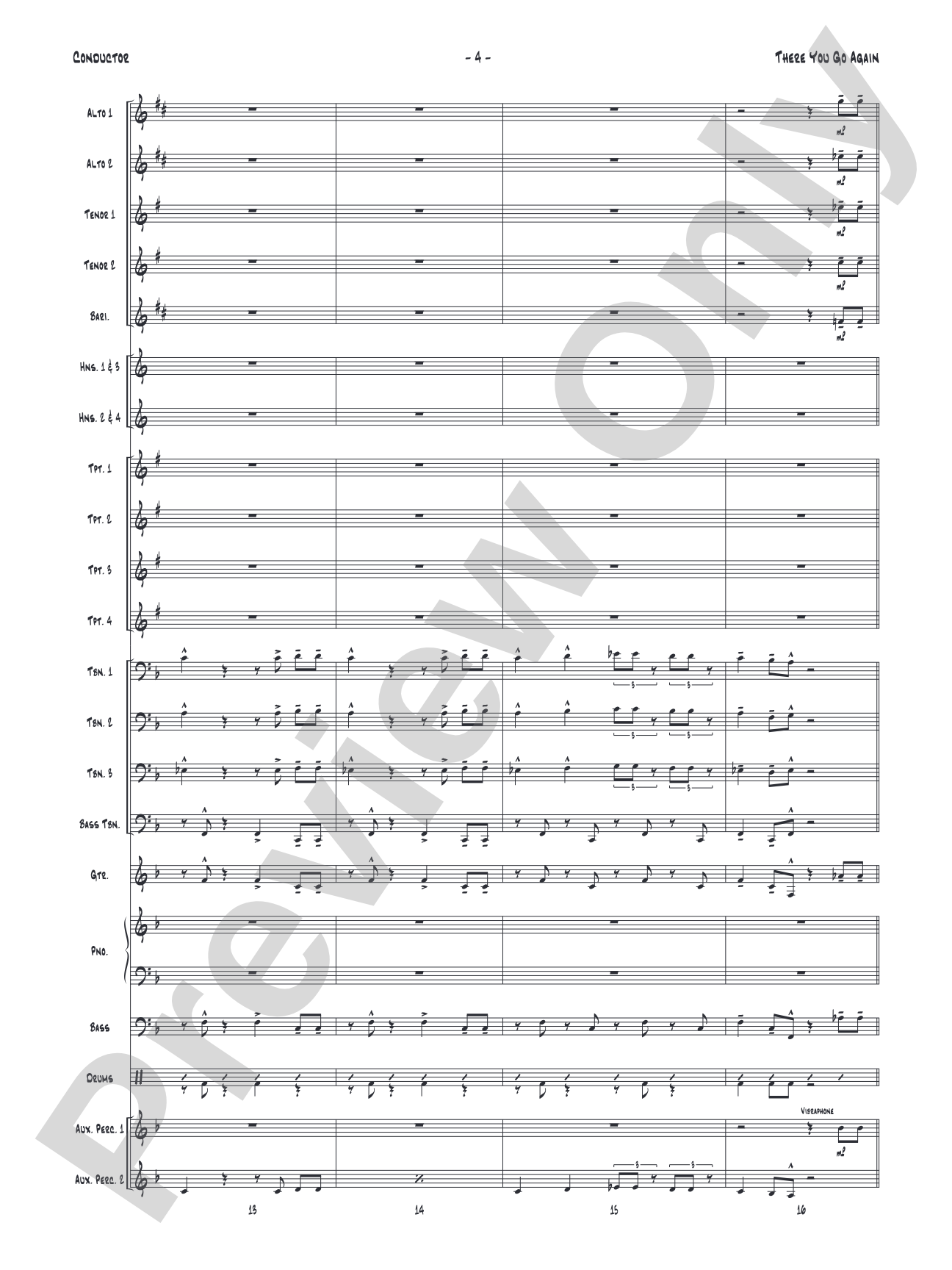 There You Go Again: Jazz Ensemble Conductor Score & Parts