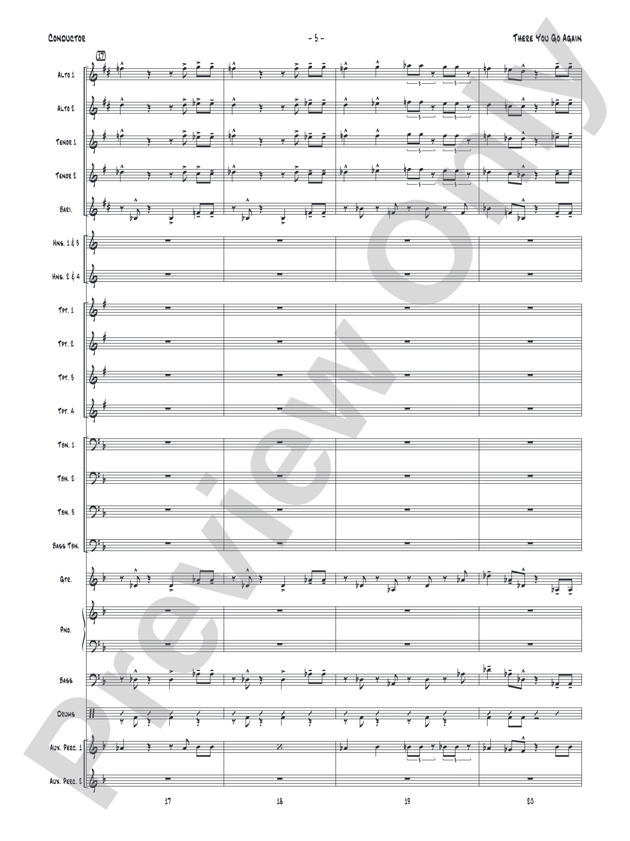 There You Go Again: Jazz Ensemble Conductor Score & Parts