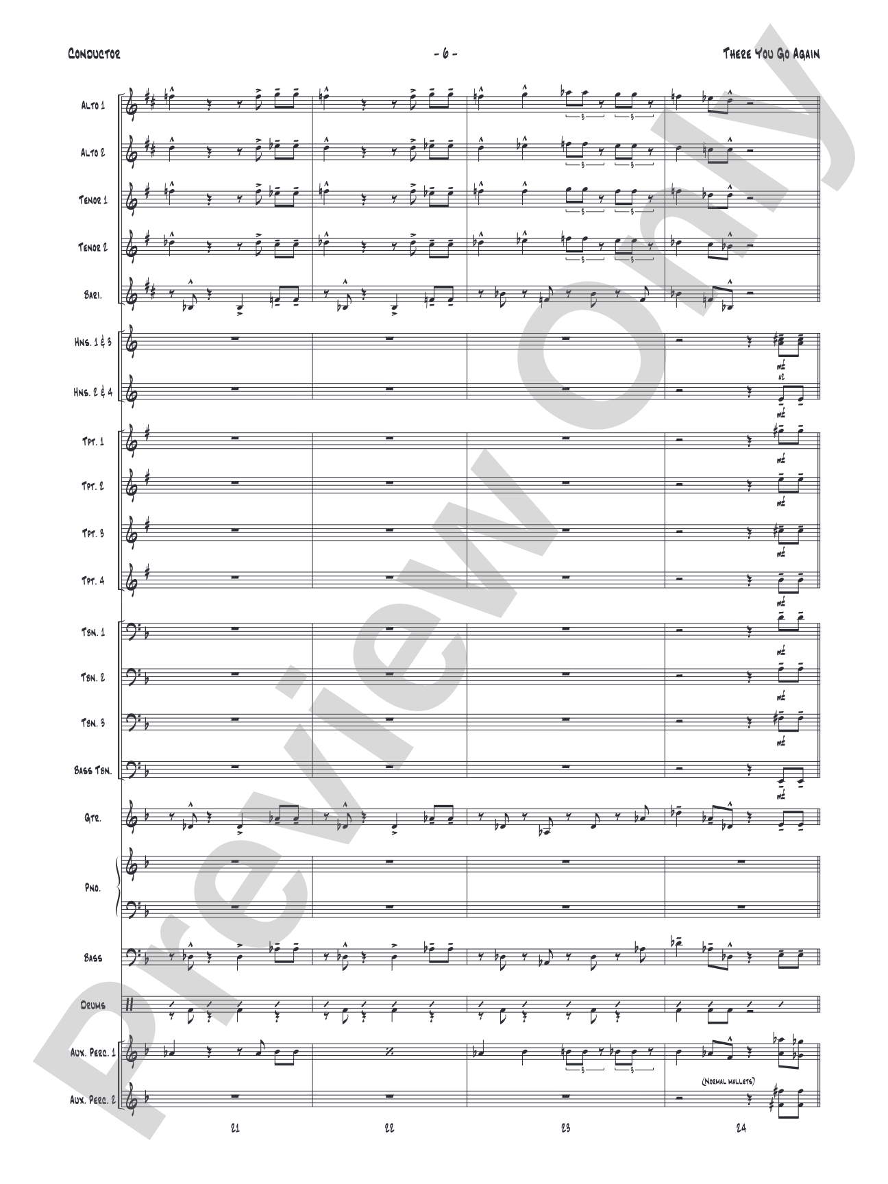 There You Go Again: Jazz Ensemble Conductor Score & Parts
