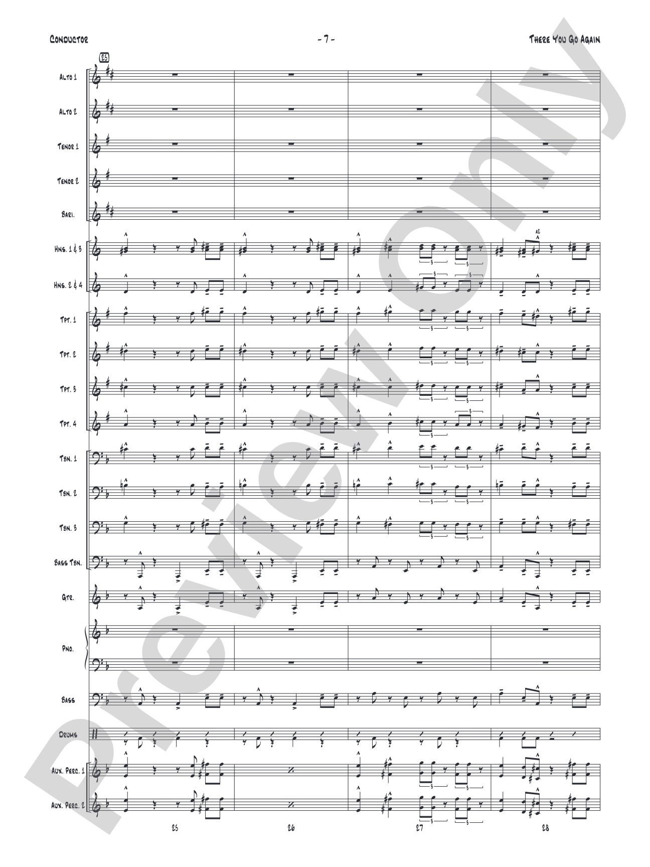 There You Go Again: Jazz Ensemble Conductor Score & Parts