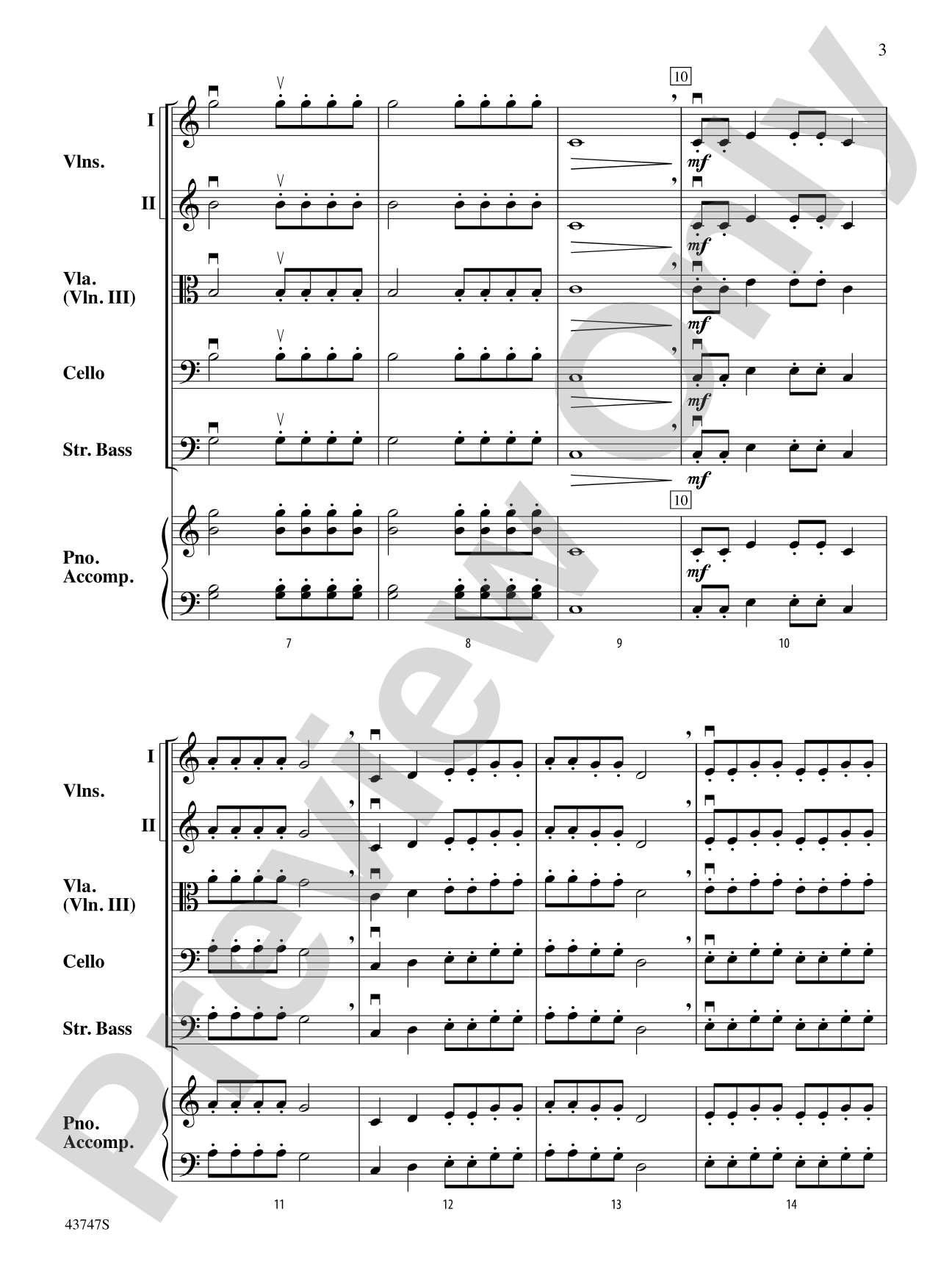 Academié Musicale: String Orchestra Conductor Score & Parts