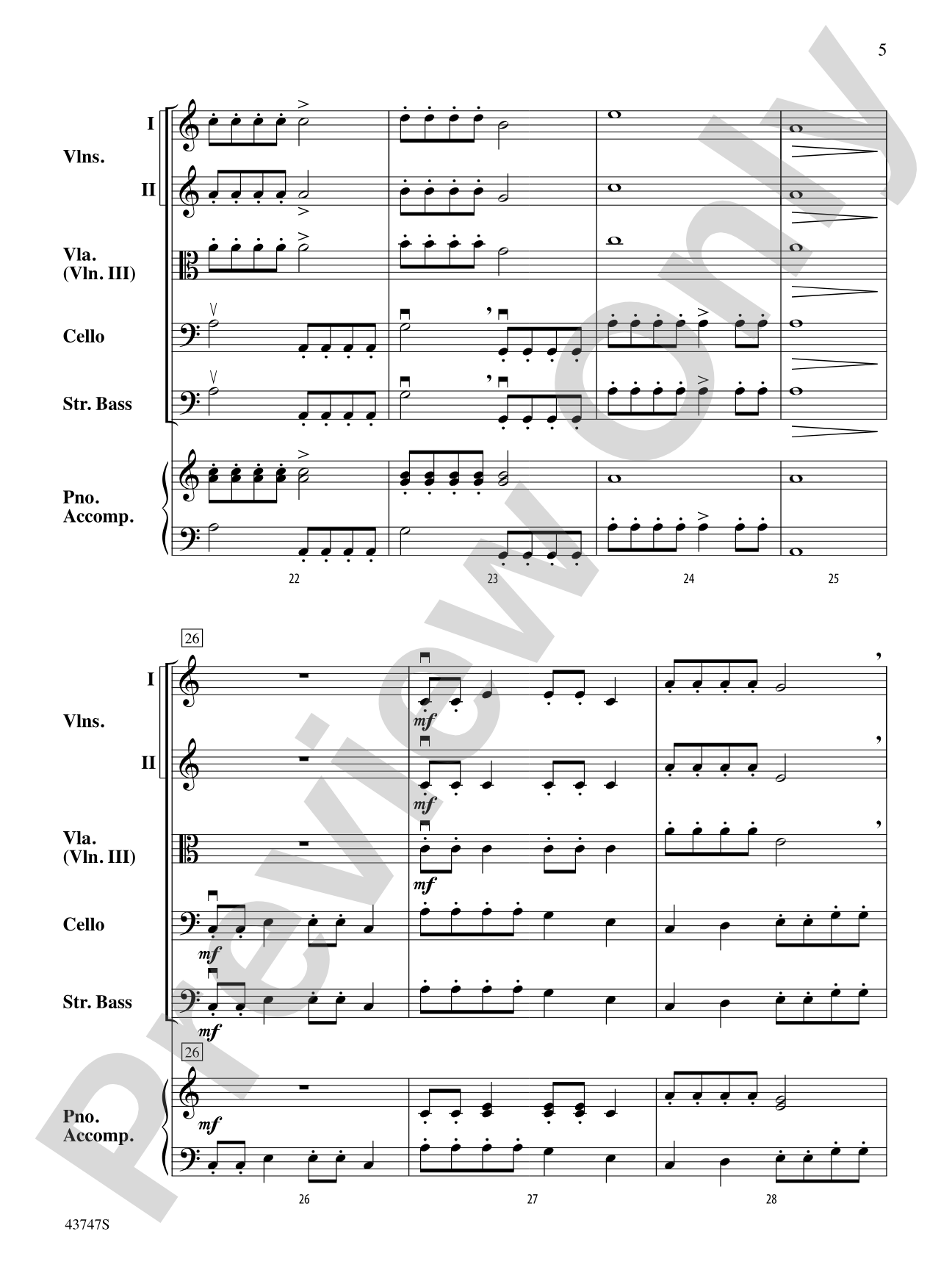 Academié Musicale: String Orchestra Conductor Score & Parts