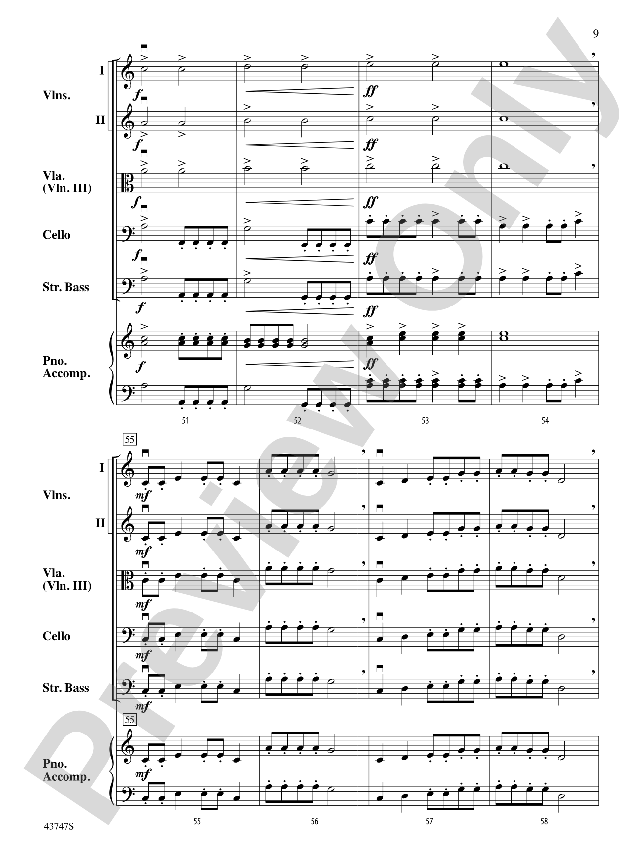 Academié Musicale: String Orchestra Conductor Score & Parts