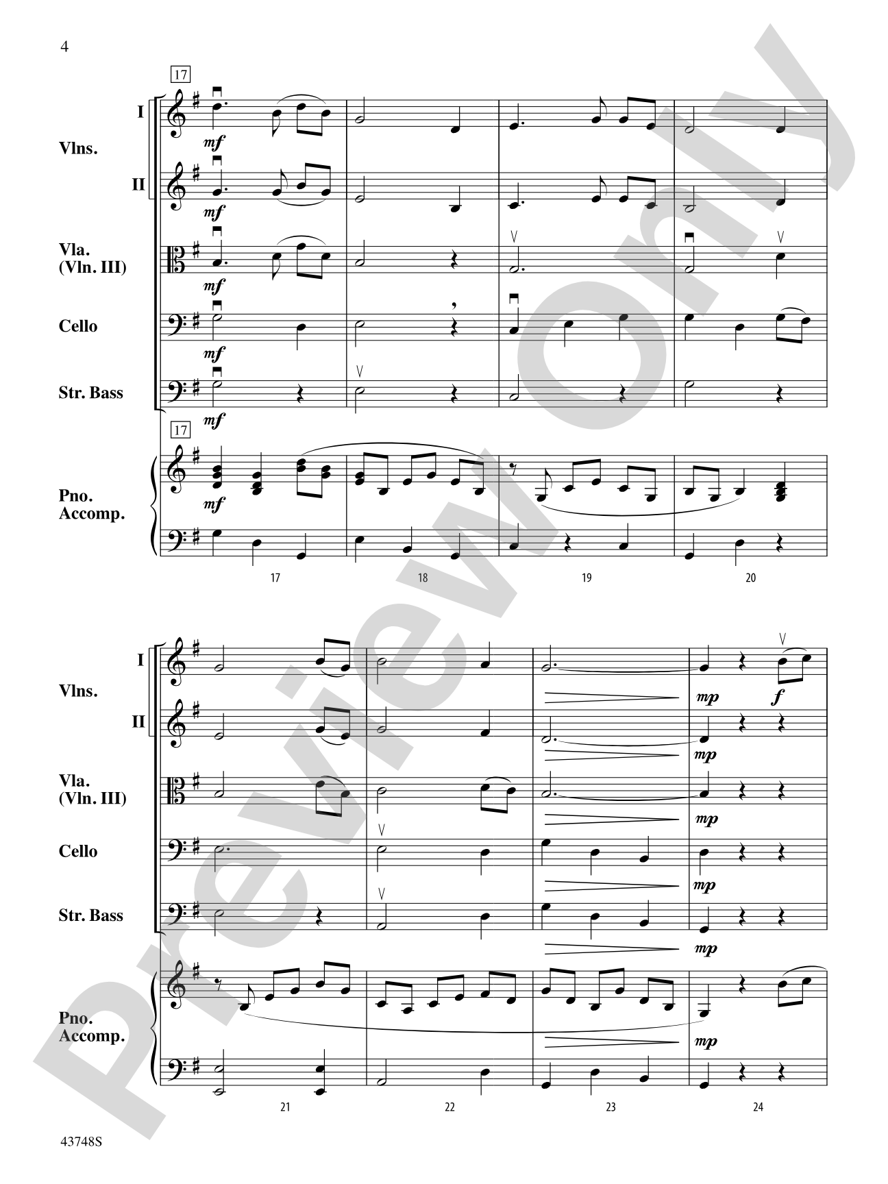 Amazing Grace: String Orchestra Conductor Score & Parts