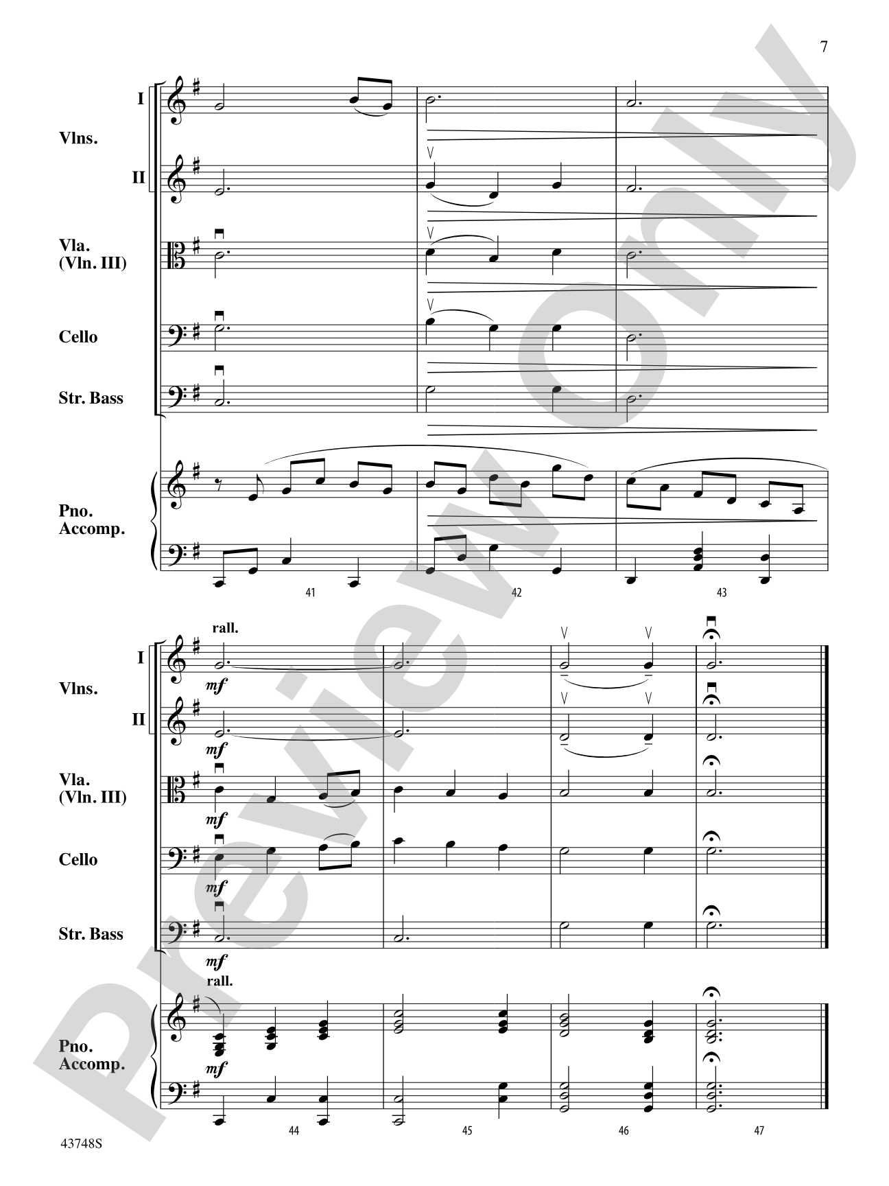 Amazing Grace: String Orchestra Conductor Score & Parts