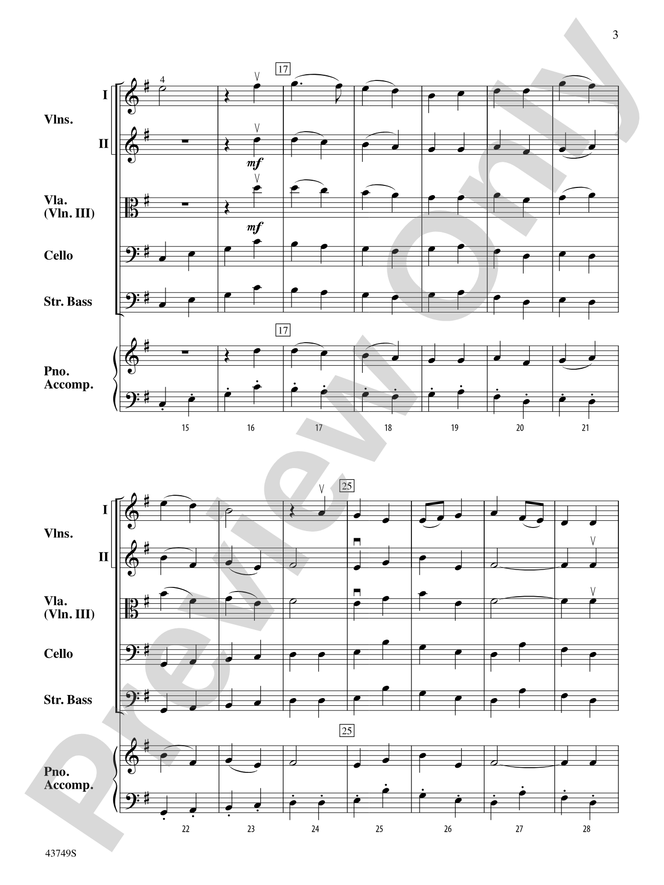 March from Suite No. 1: String Orchestra Conductor Score & Parts