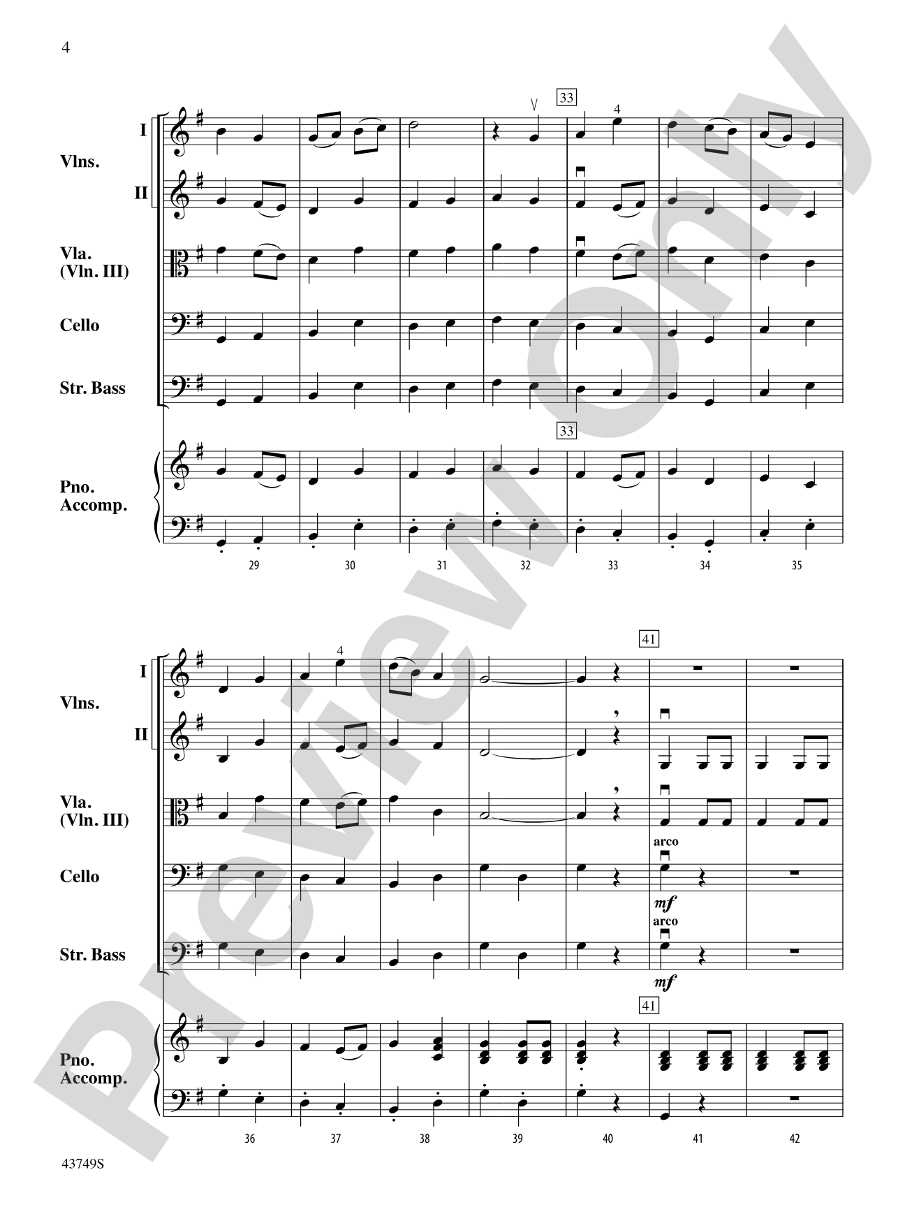 March from Suite No. 1: String Orchestra Conductor Score & Parts