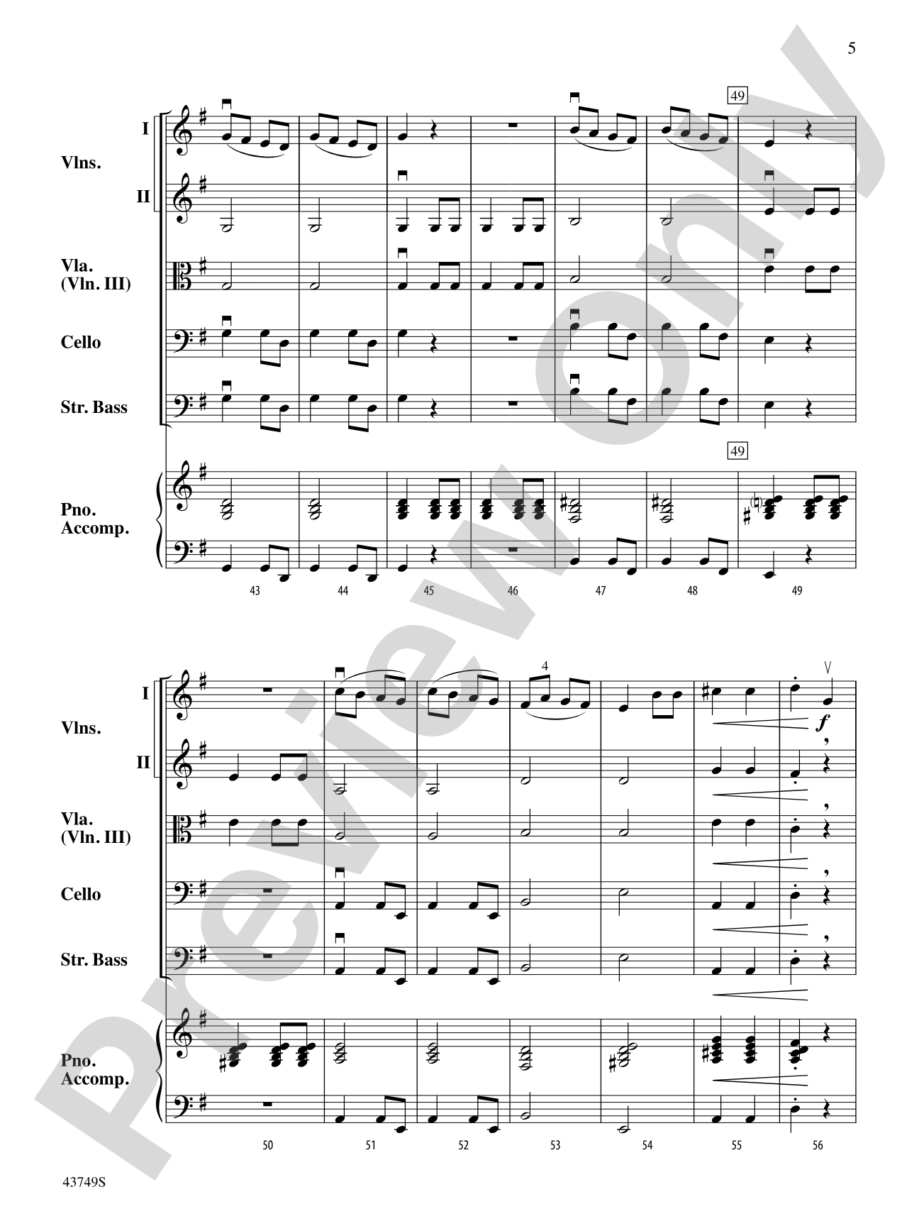 March from Suite No. 1: String Orchestra Conductor Score & Parts