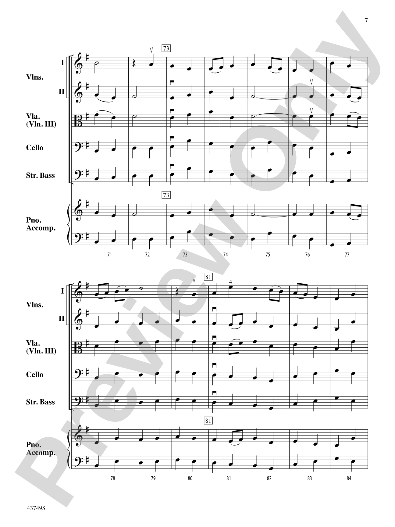 March from Suite No. 1: String Orchestra Conductor Score & Parts