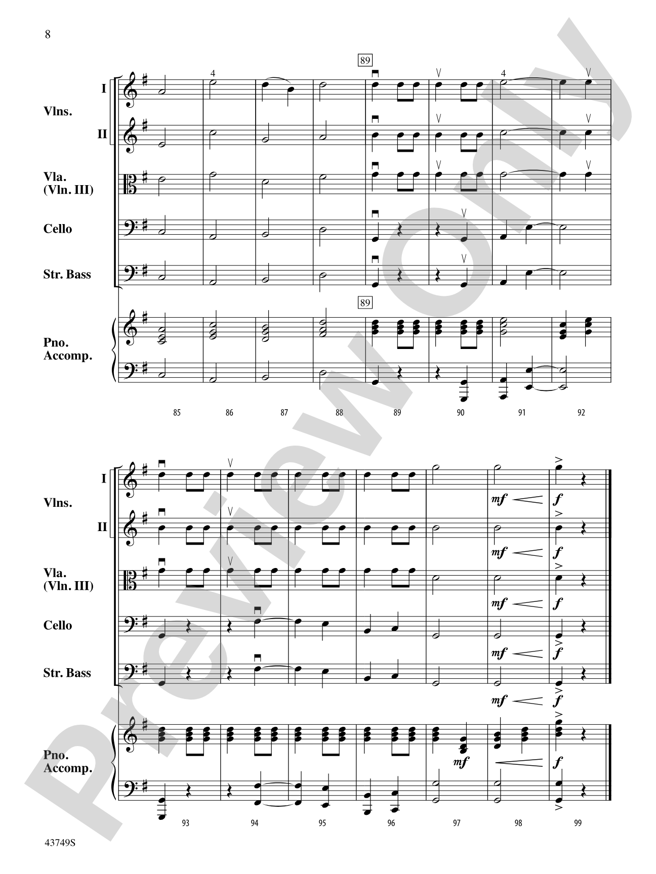 March from Suite No. 1: String Orchestra Conductor Score & Parts