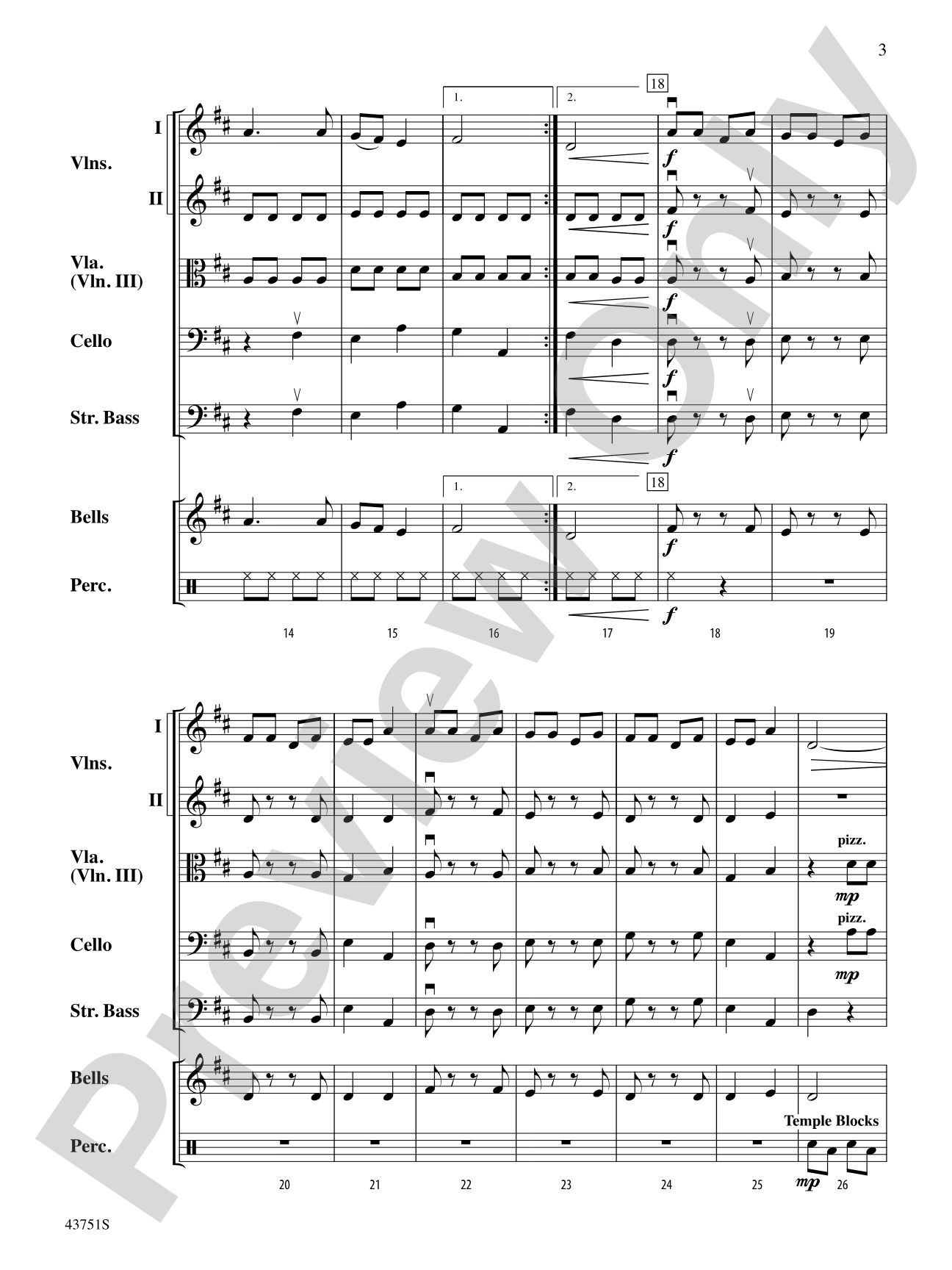 Sleigh Song: String Orchestra Conductor Score & Parts