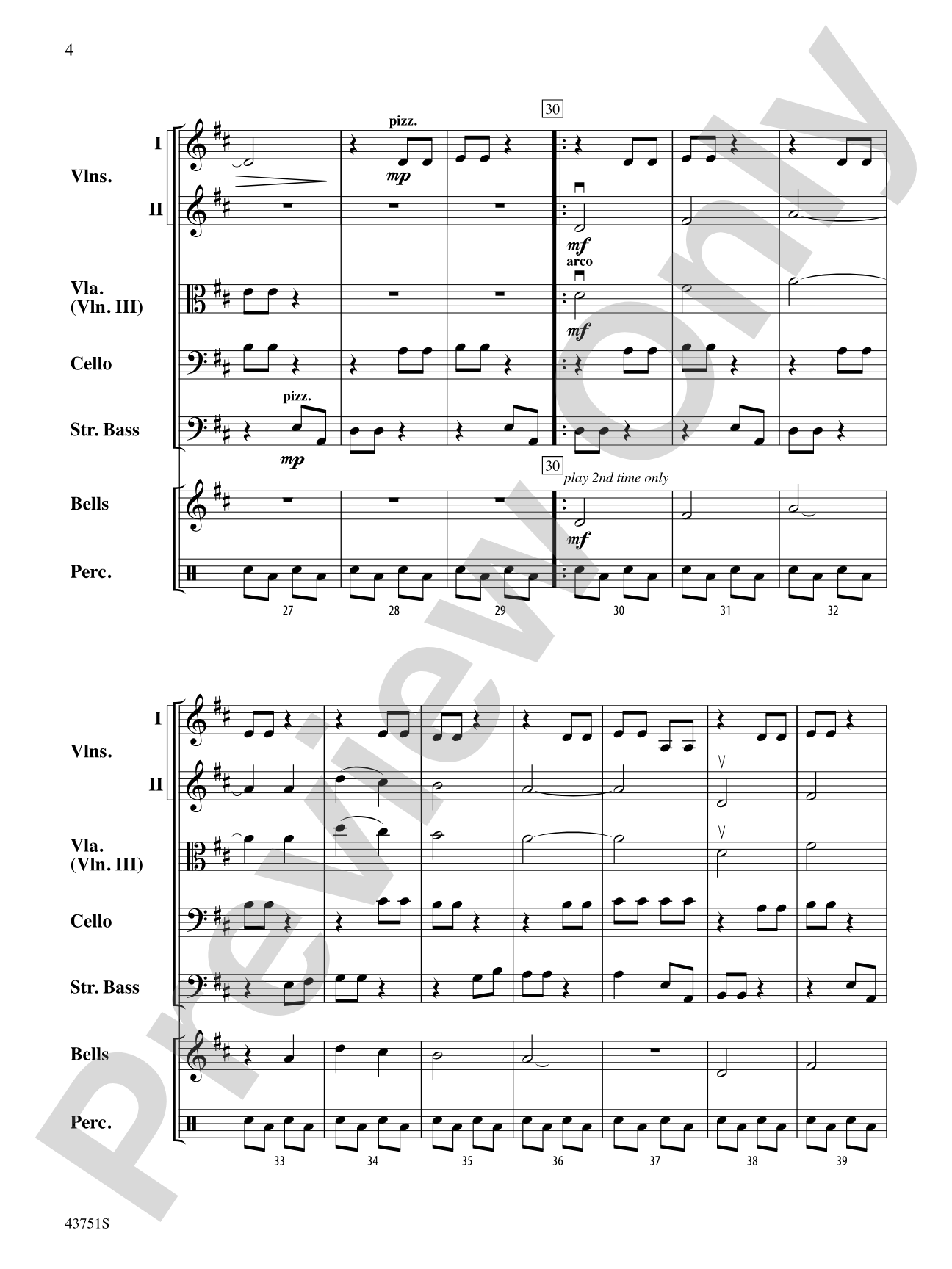 Sleigh Song: String Orchestra Conductor Score & Parts