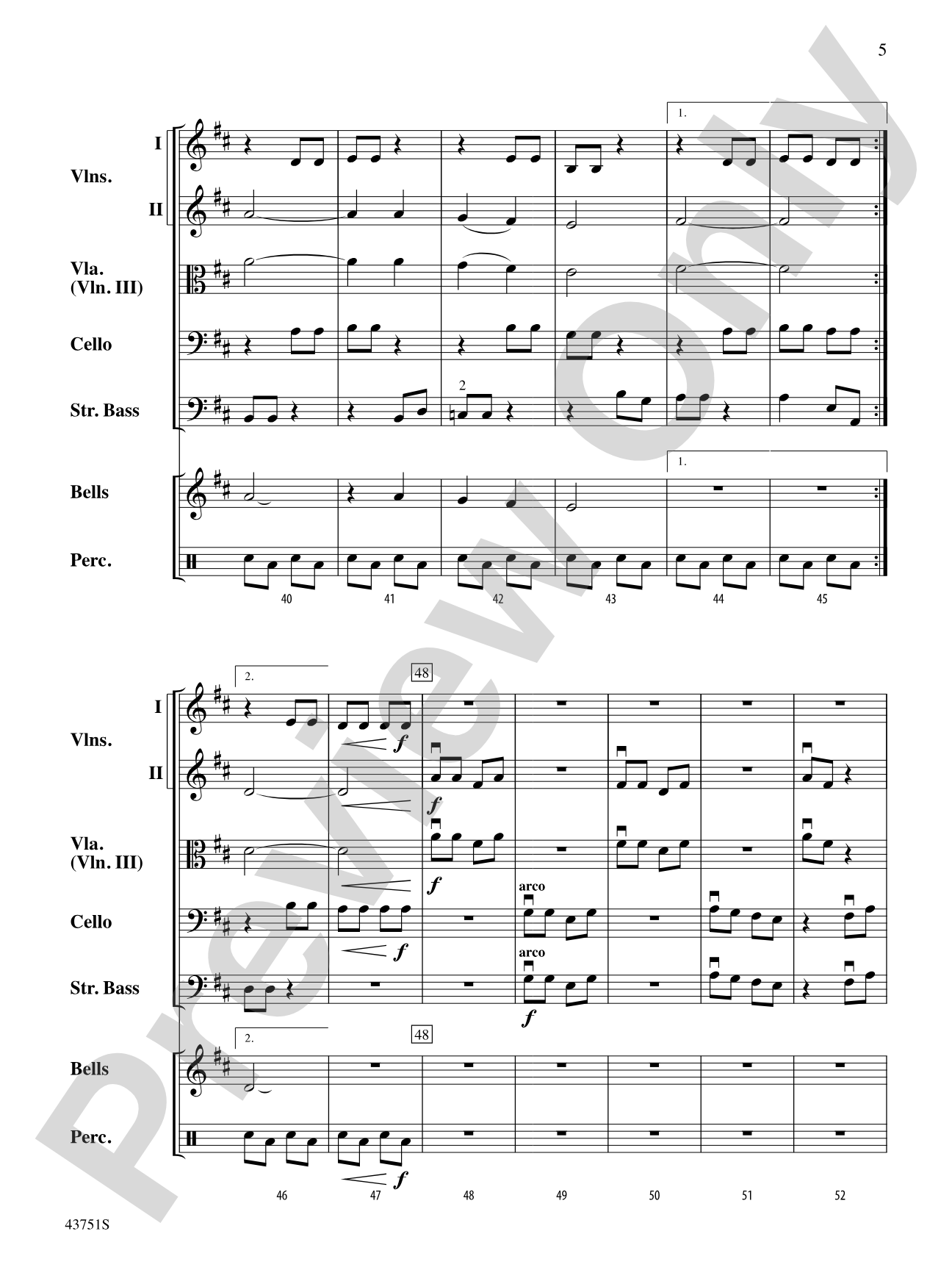 Sleigh Song: String Orchestra Conductor Score & Parts