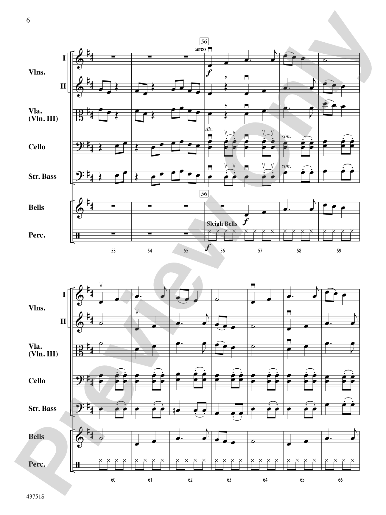 Sleigh Song: String Orchestra Conductor Score & Parts