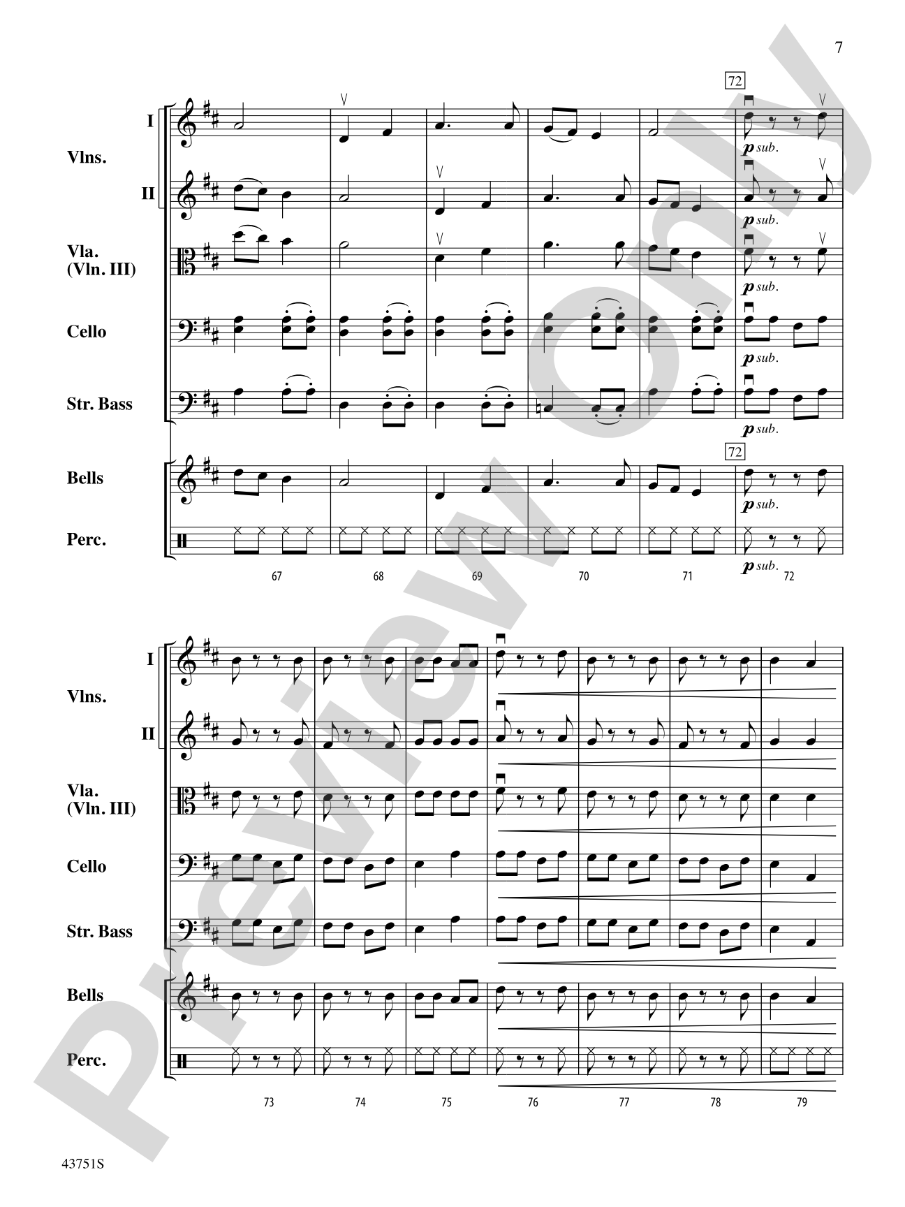 Sleigh Song: String Orchestra Conductor Score & Parts