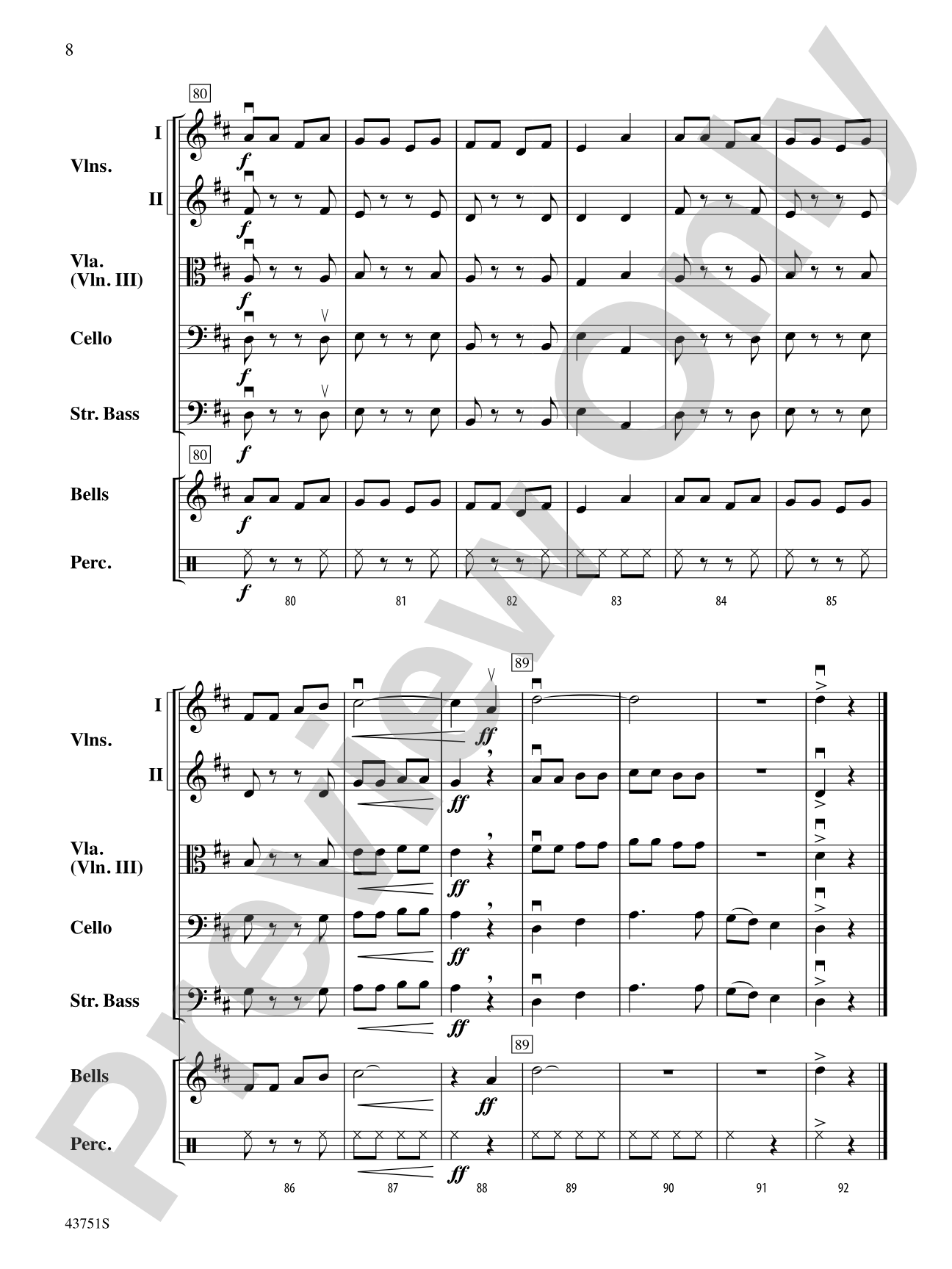 Sleigh Song: String Orchestra Conductor Score & Parts