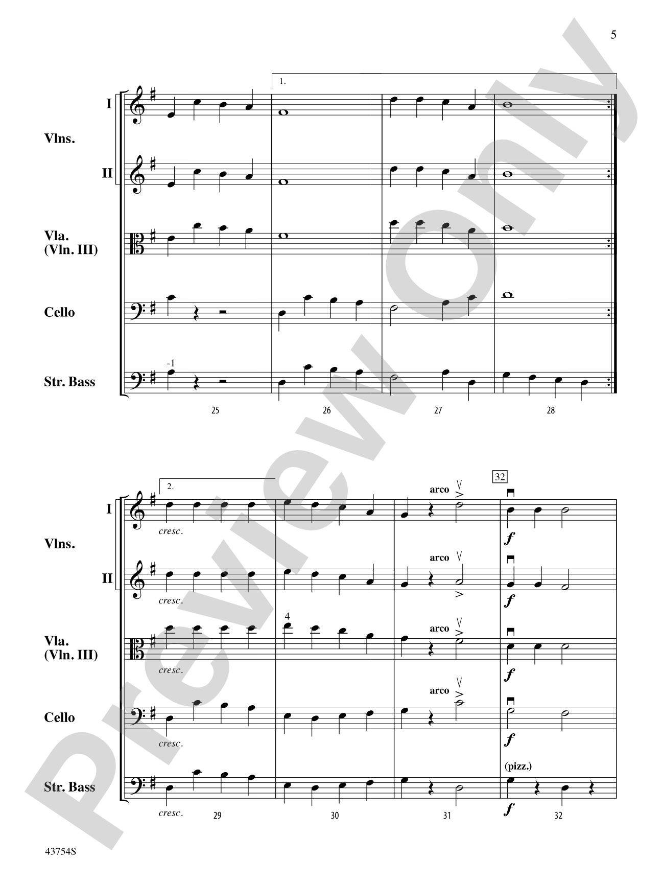 Jingle Bells: String Orchestra Conductor Score & Parts