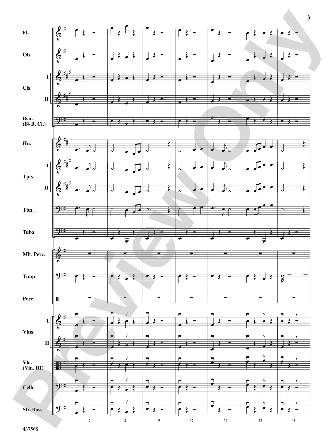 New World Symphony, Theme from the: Full Orchestra Conductor Score & Parts