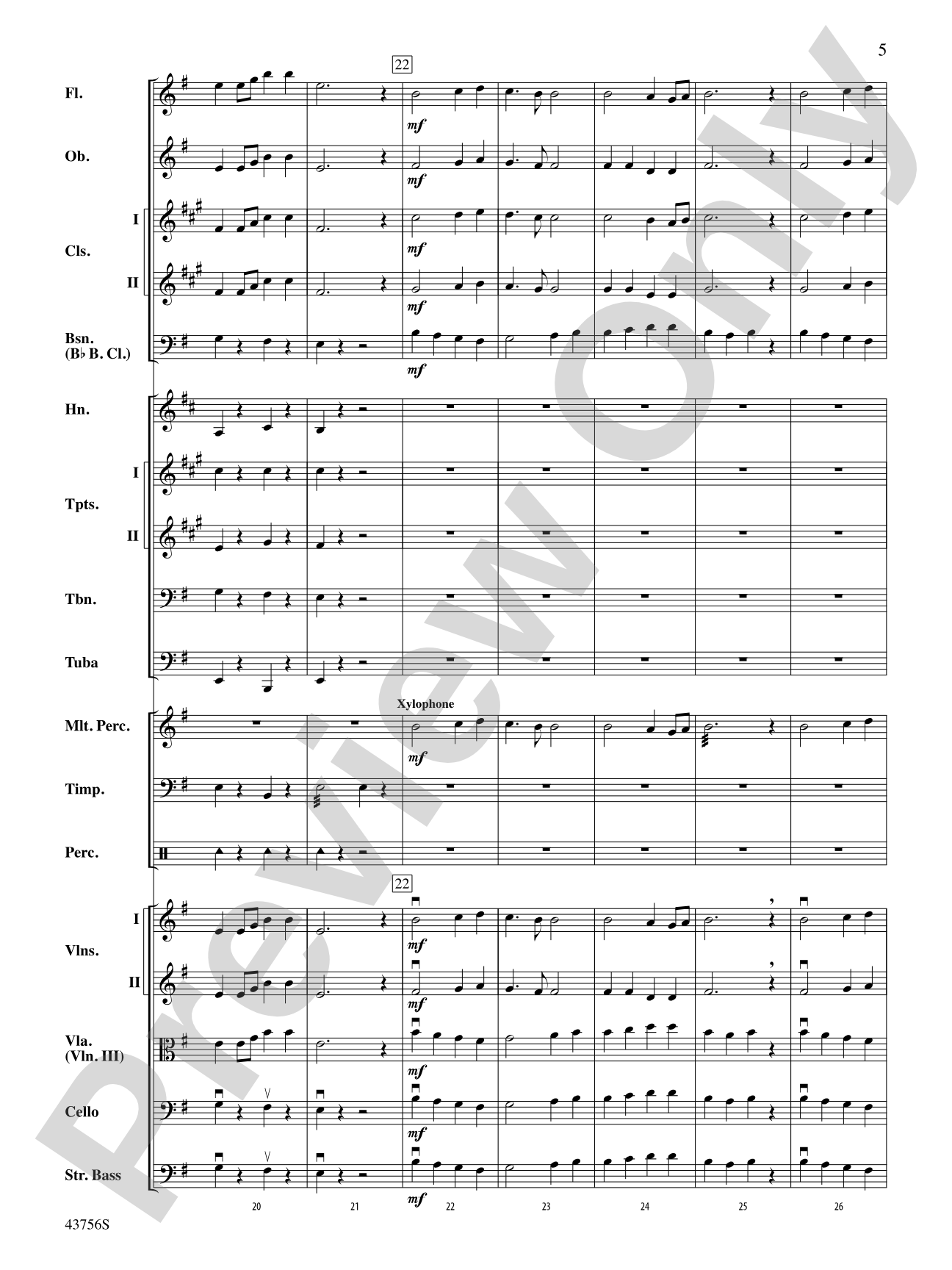 New World Symphony, Theme from the: Full Orchestra Conductor Score & Parts