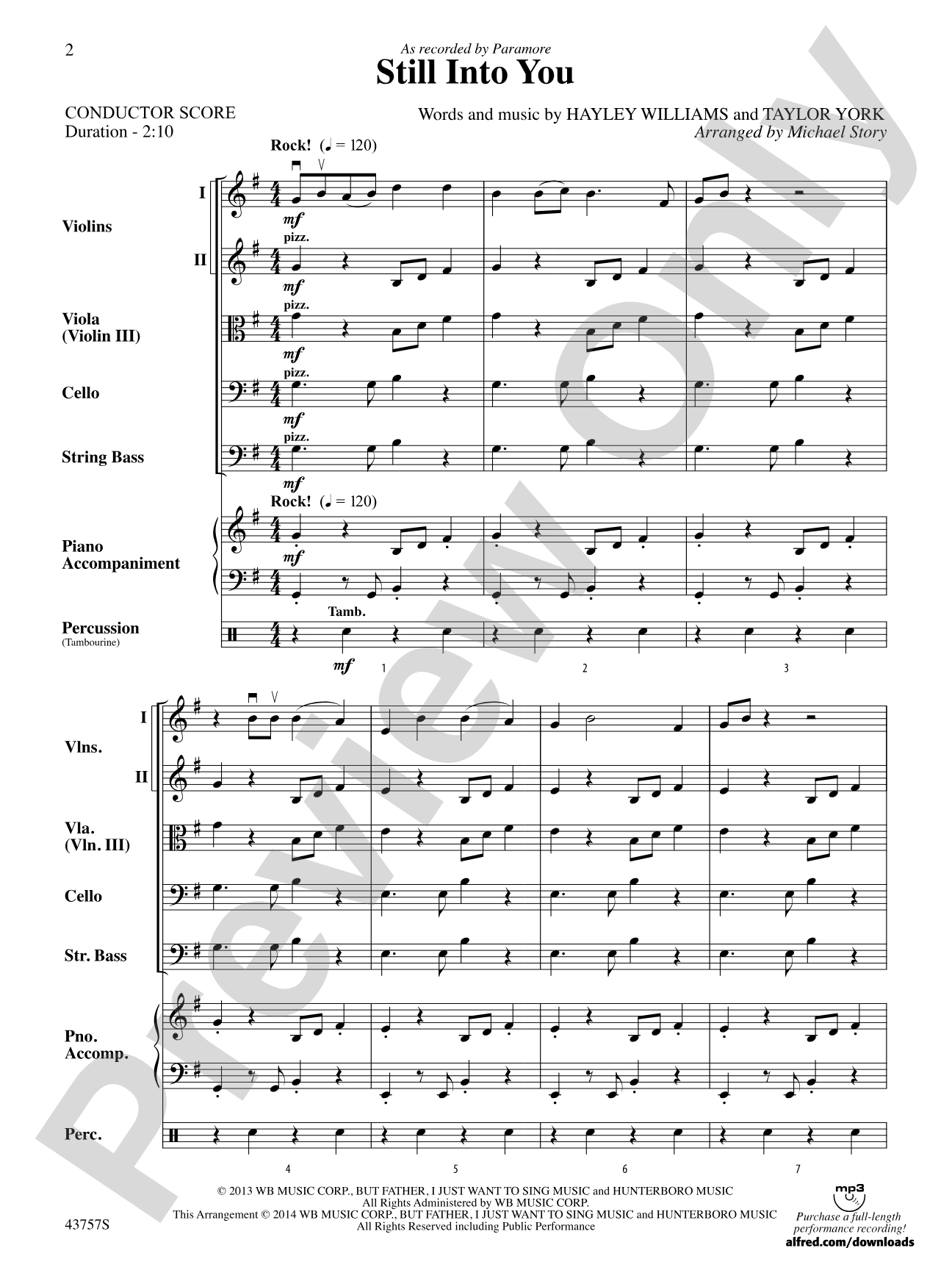 Still Into You: String Orchestra Conductor Score & Parts