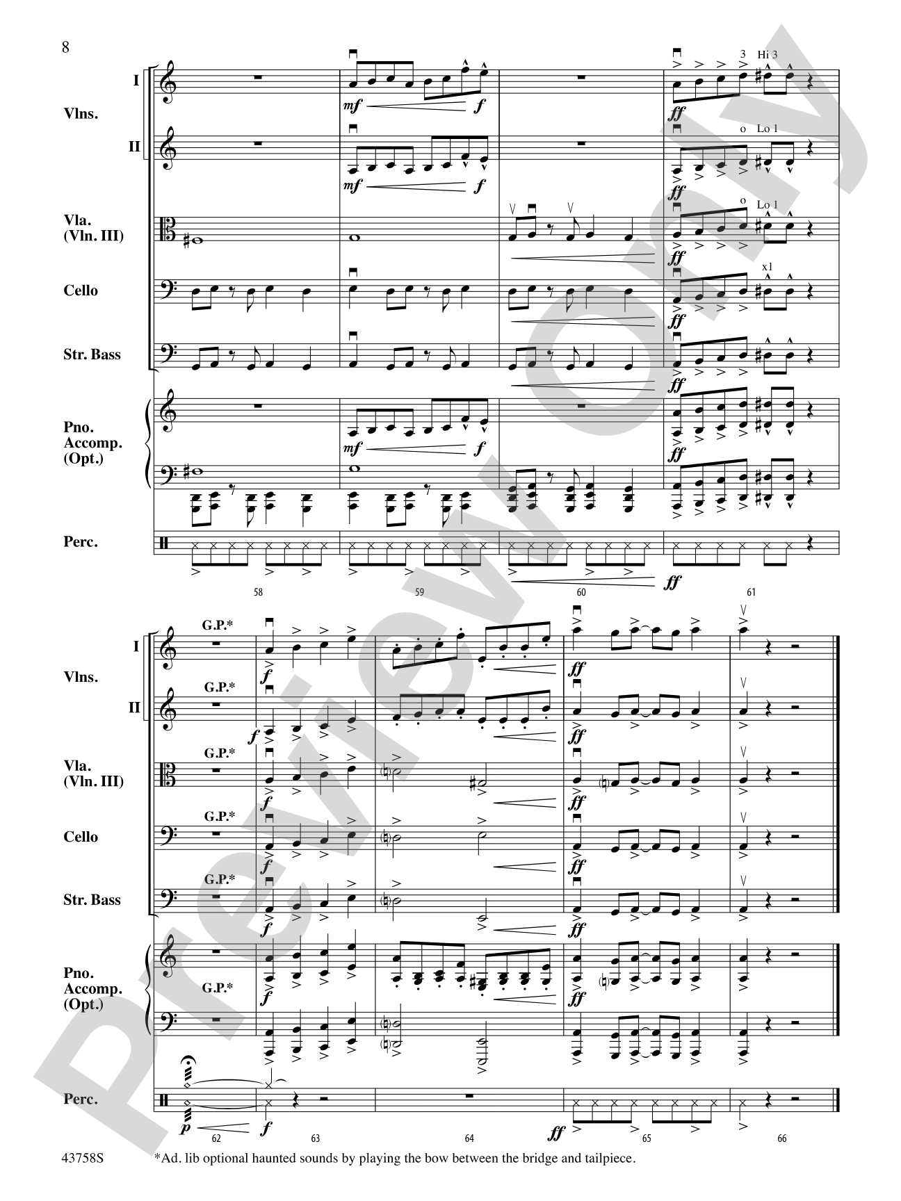 Creepers in the Castle: String Orchestra Conductor Score & Parts