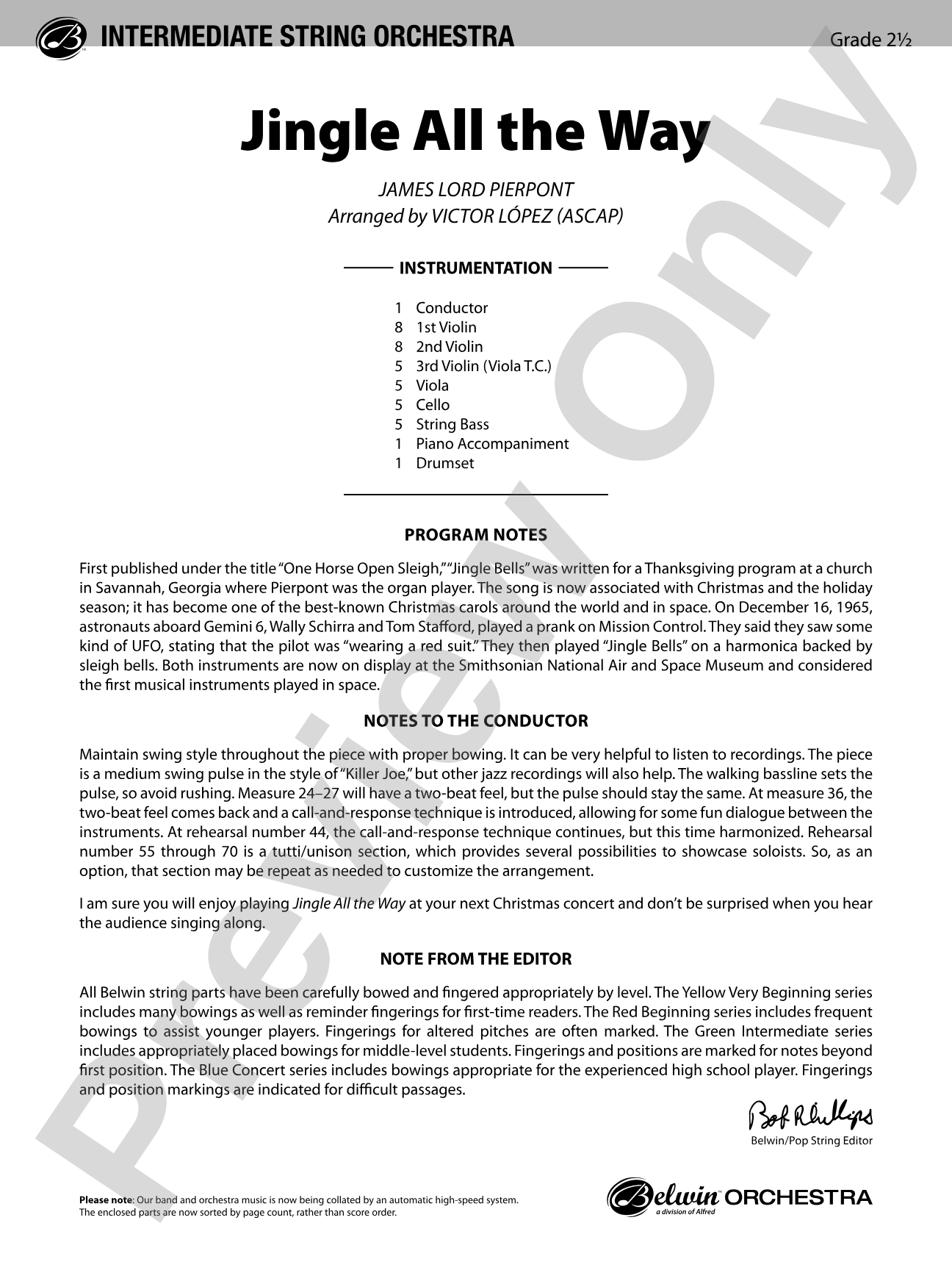 Jingle All the Way: String Orchestra Conductor Score & Parts