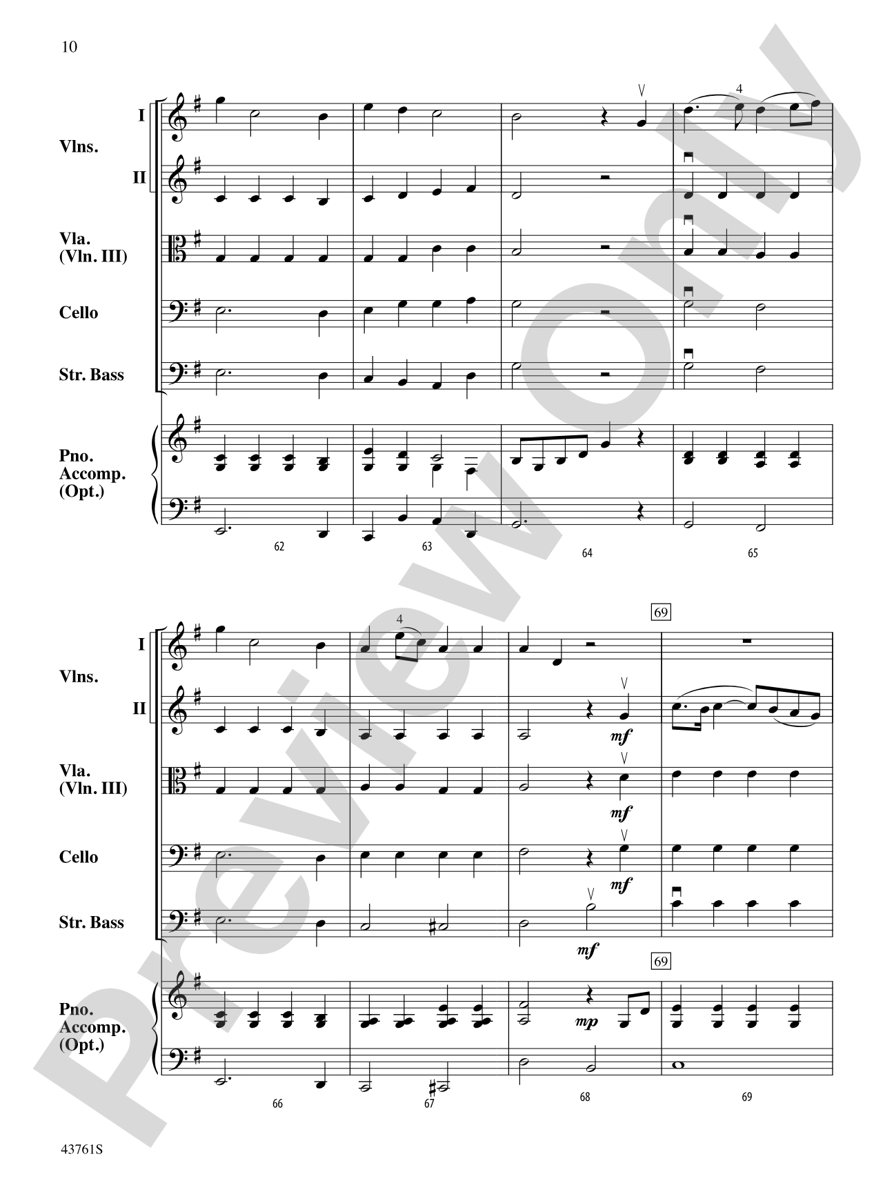 Sinfonia in G: String Orchestra Conductor Score & Parts