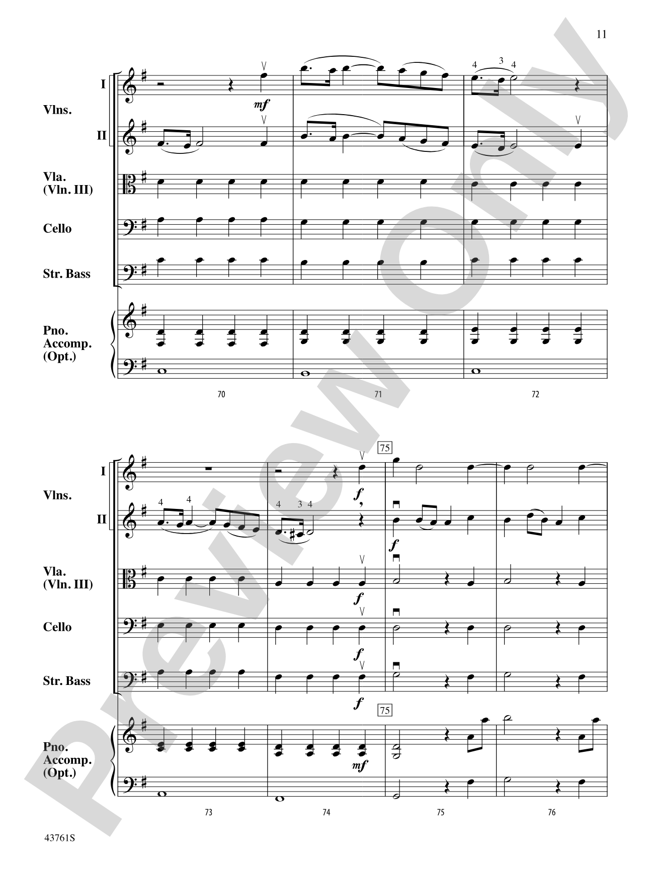 Sinfonia in G: String Orchestra Conductor Score & Parts