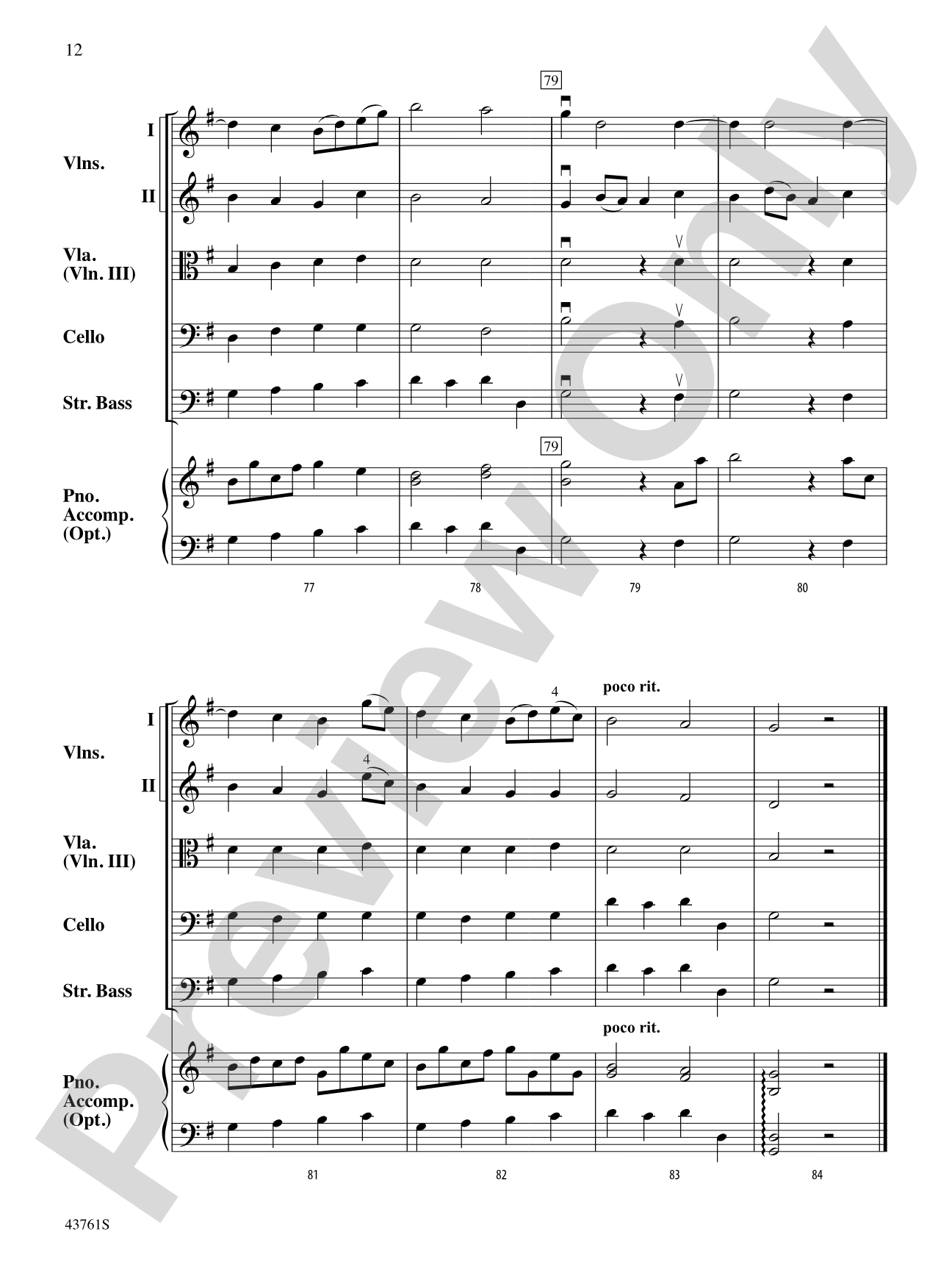 Sinfonia in G: String Orchestra Conductor Score & Parts