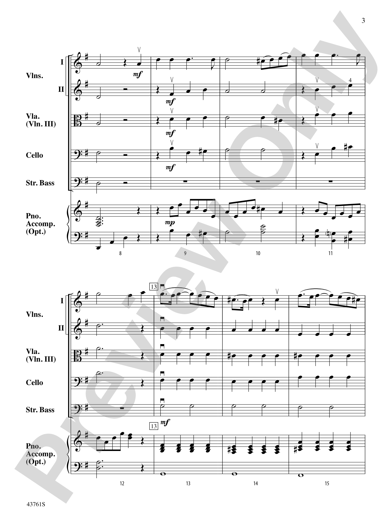 Sinfonia in G: String Orchestra Conductor Score & Parts
