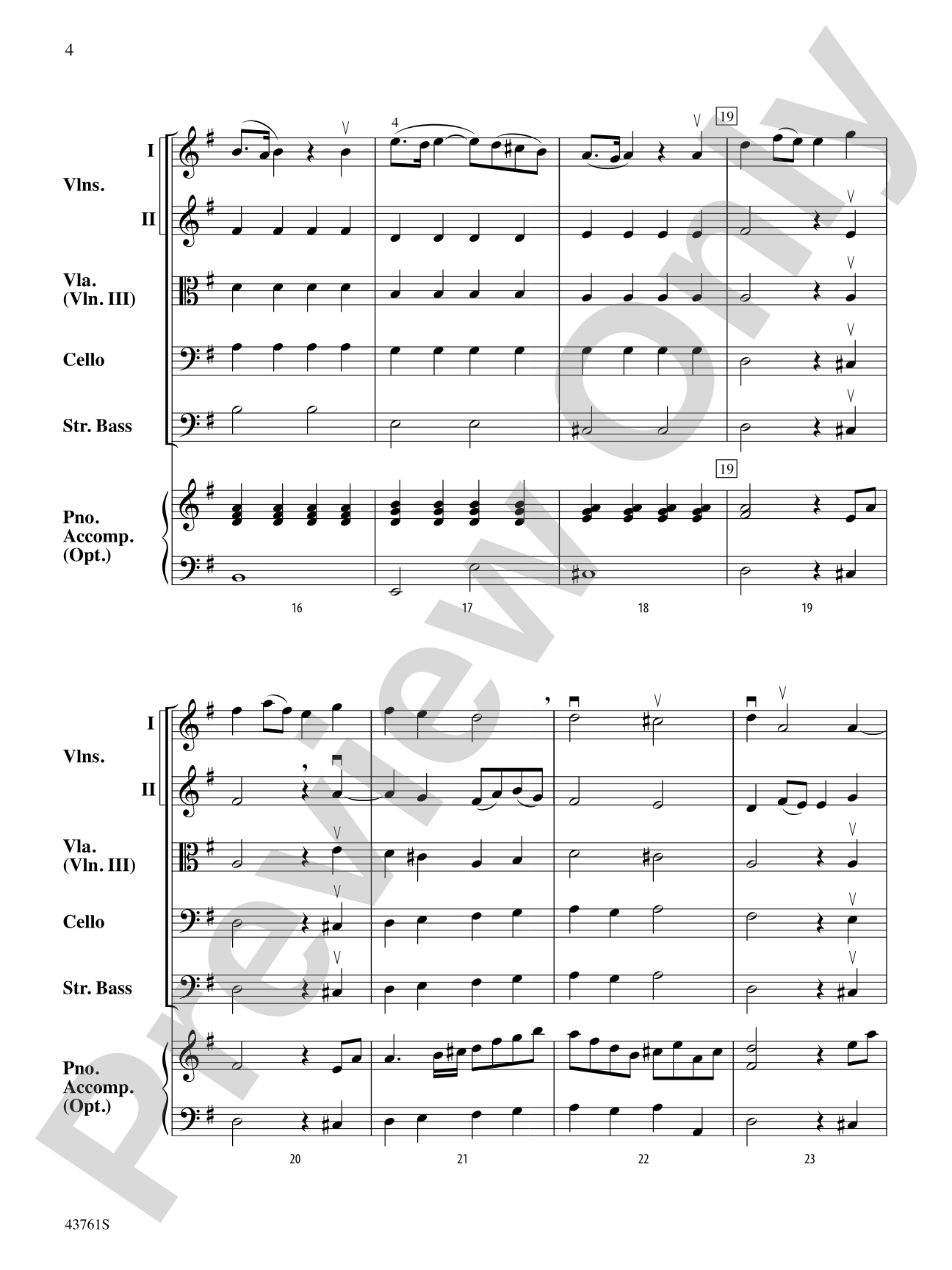 Sinfonia in G: String Orchestra Conductor Score & Parts