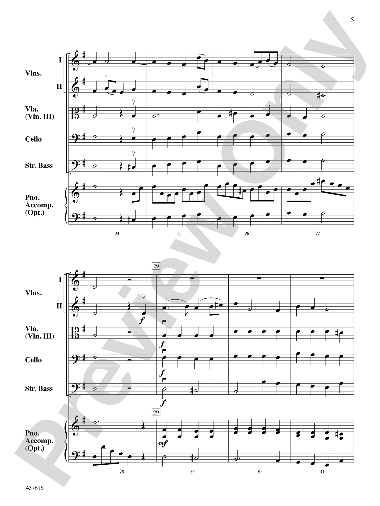 Sinfonia in G: String Orchestra Conductor Score & Parts