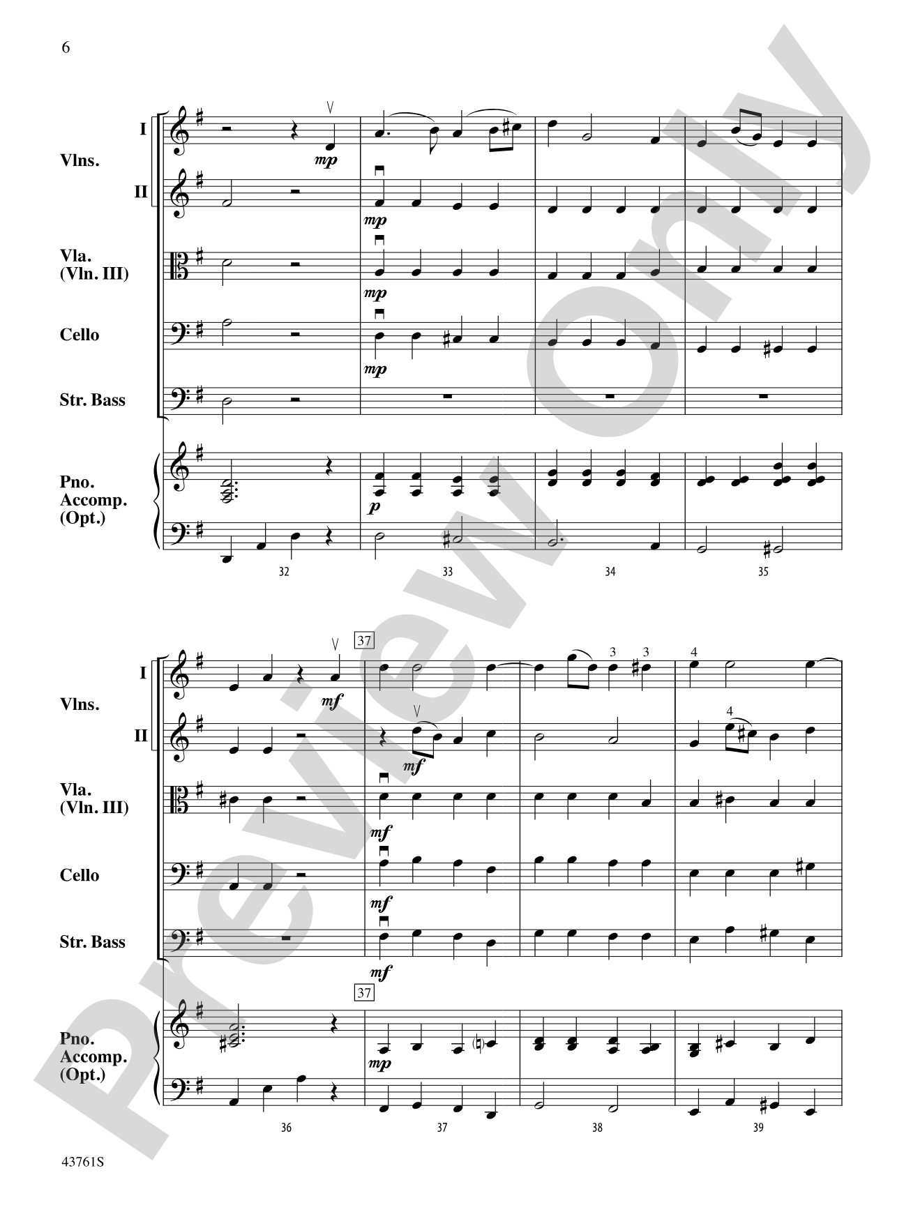 Sinfonia in G: String Orchestra Conductor Score & Parts