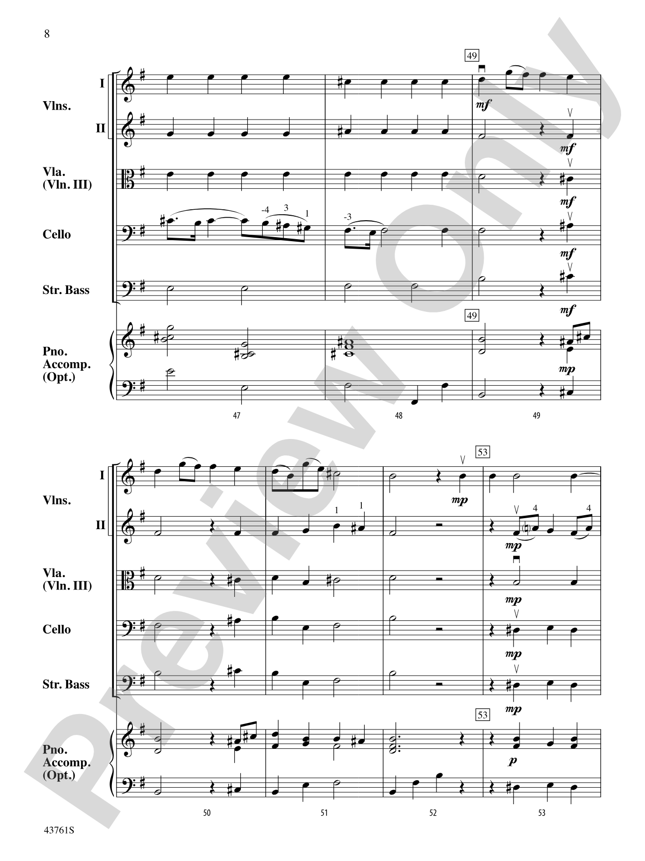 Sinfonia in G: String Orchestra Conductor Score & Parts