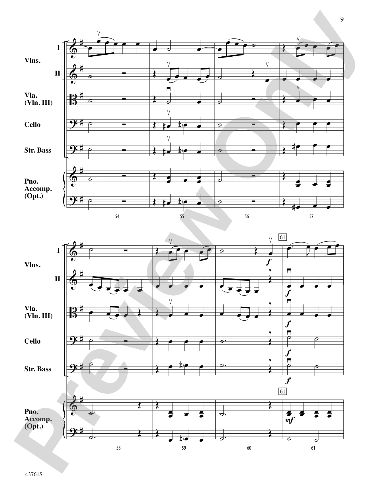 Sinfonia in G: String Orchestra Conductor Score & Parts