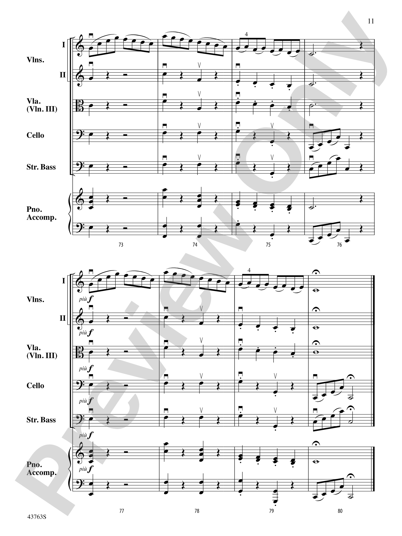 Sonatina in C: String Orchestra Conductor Score & Parts