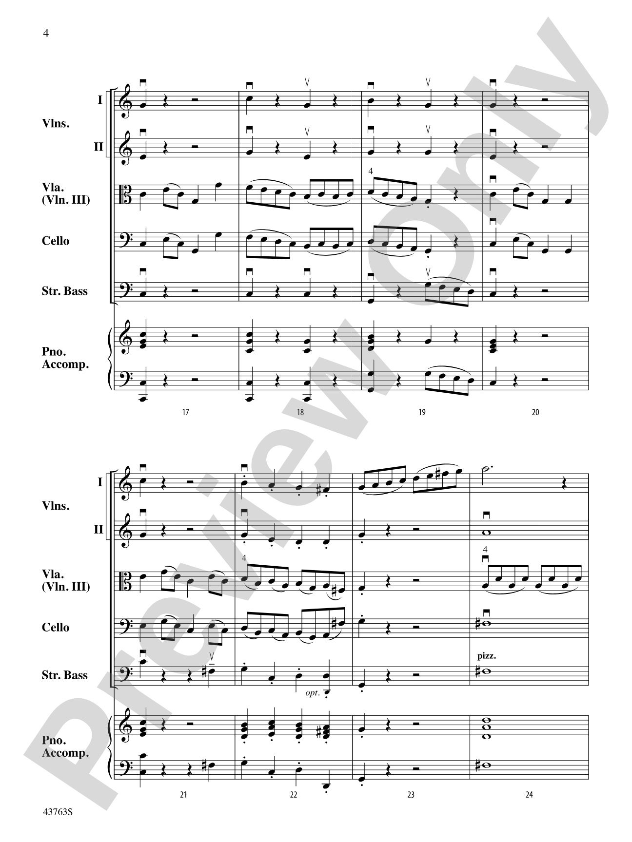 Sonatina in C: String Orchestra Conductor Score & Parts