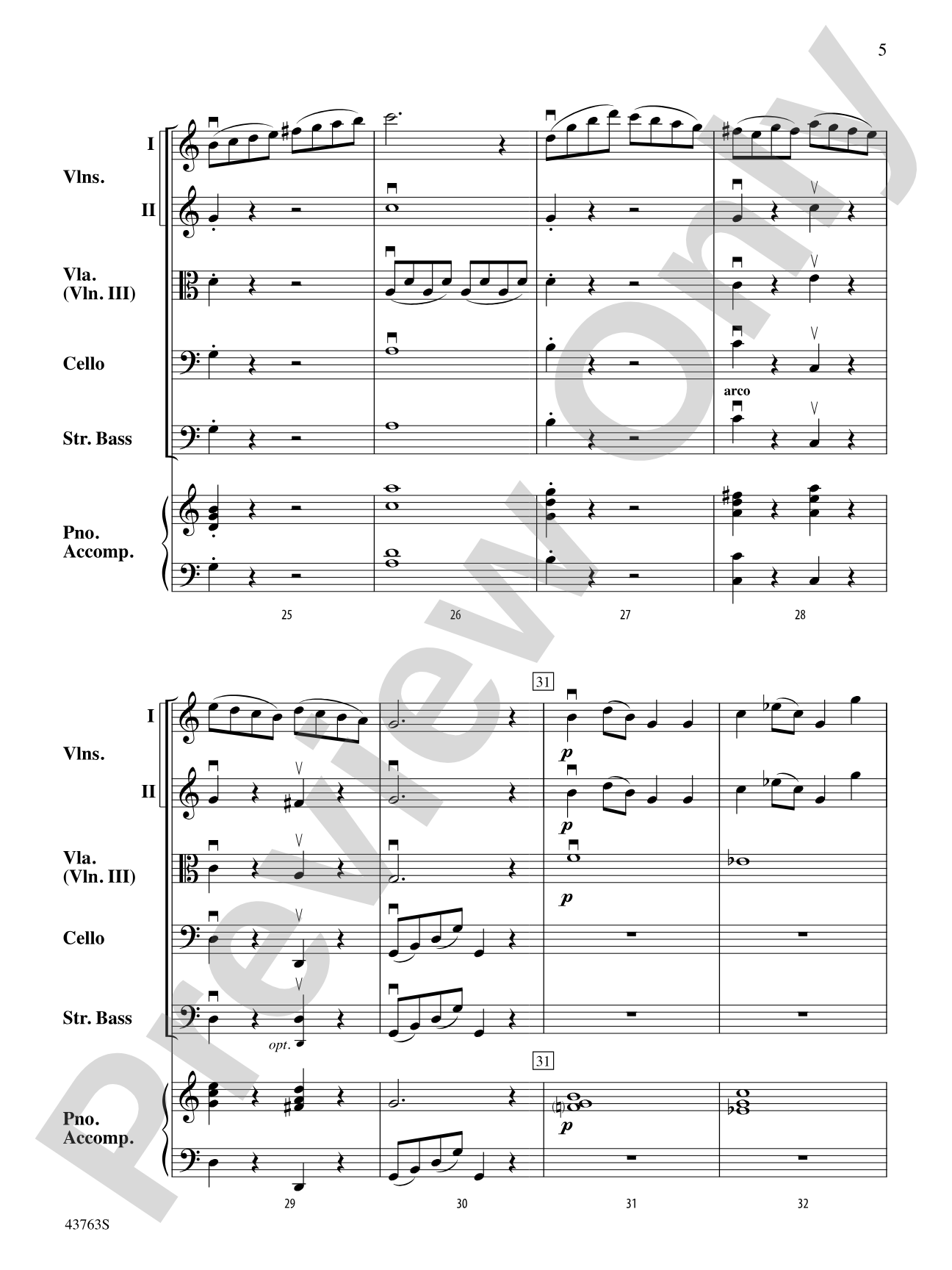 Sonatina in C: String Orchestra Conductor Score & Parts