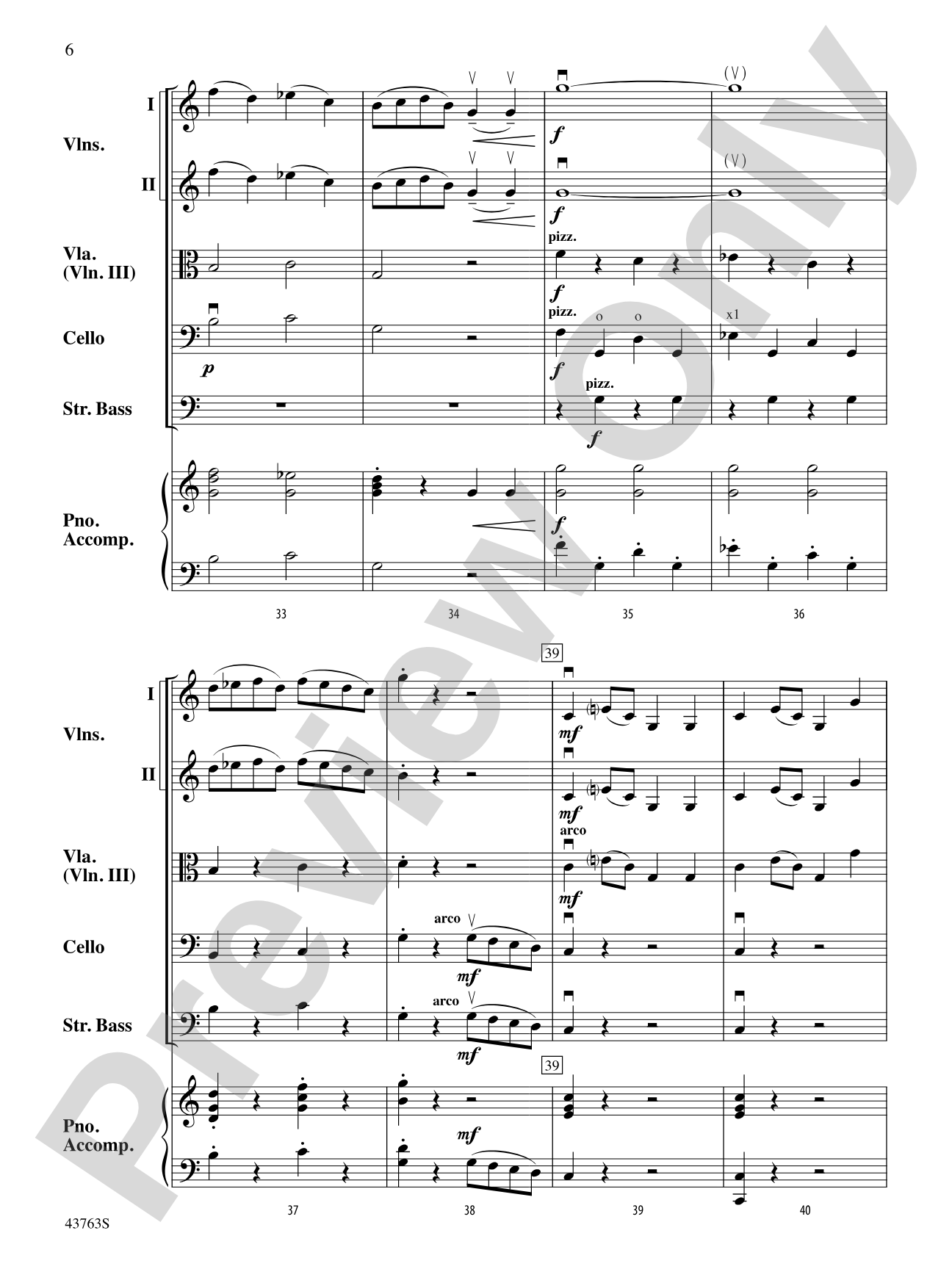 Sonatina in C: String Orchestra Conductor Score & Parts
